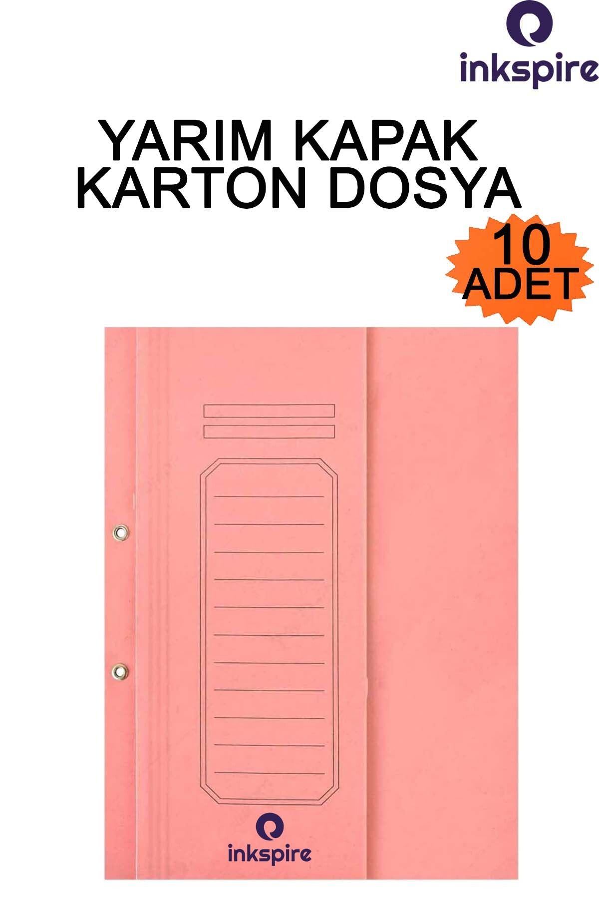 inkspire Yarım Kapak Kapsül Dosya Pembe 10 Adet Karton Telli Kapsüllü Yarım Kapak Avukat Baro Adliye Dosyası