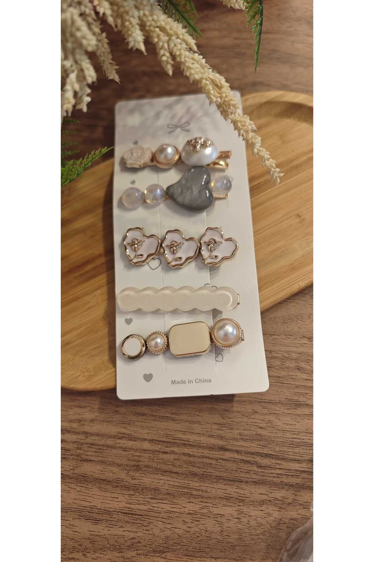 MODA Kadın, şık, pastel tonlarda 5 li toka