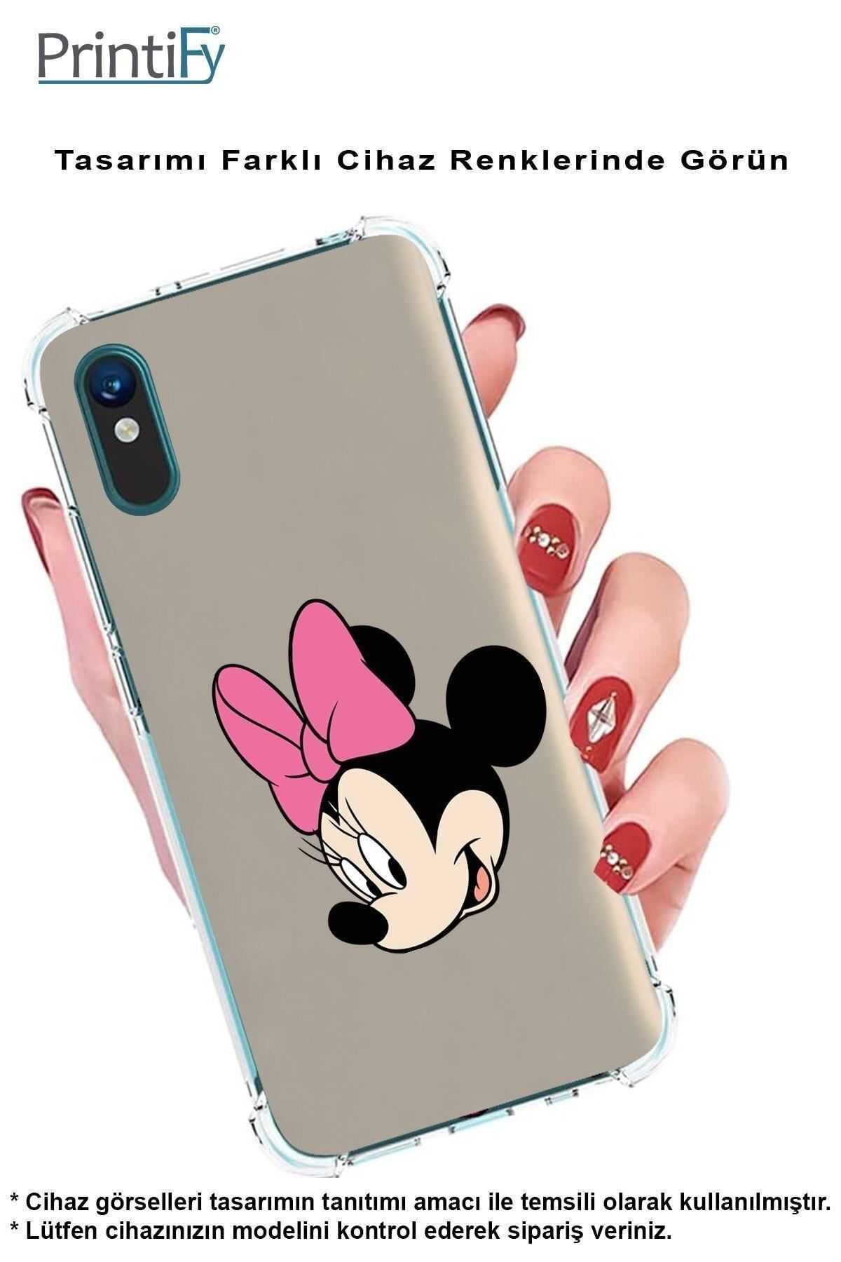PrintiFy PrinriFy Samsung Galaxy A56 Uyumlu Mickey Mouse 2 Baskılı Şeffaf Köşe Korumalı Antişok Kılıf