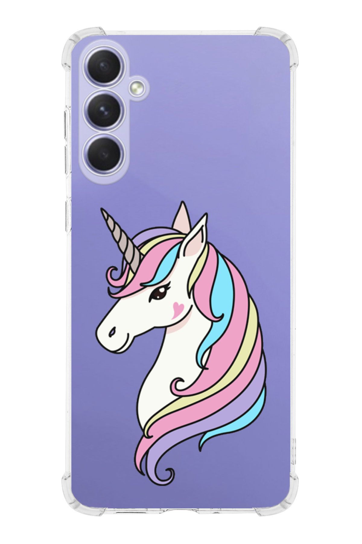 PrintiFy PrinriFy Samsung Galaxy A56 Uyumlu Unicorn Baskılı Şeffaf Köşe Korumalı Antişok Kılıf