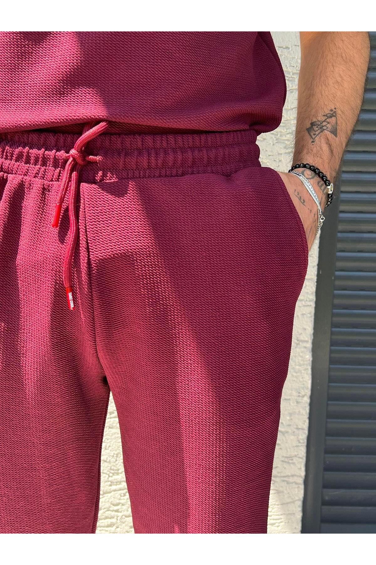 Elzem Boyfriend Pantolon Bordo