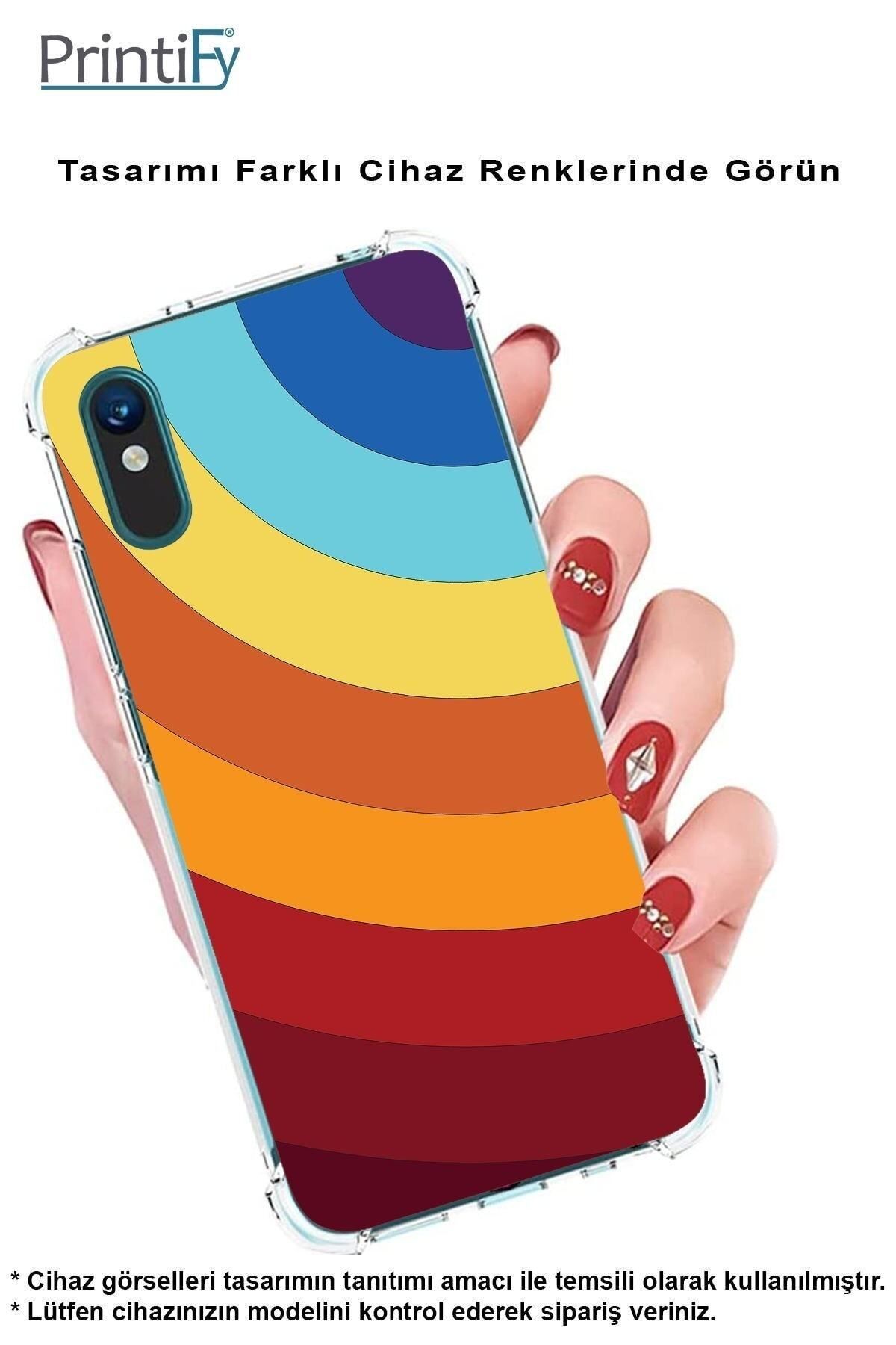 PrintiFy PrinriFy Samsung Galaxy A56 Uyumlu Renk Cümbüşü 1 Baskılı Şeffaf Köşe Korumalı Antişok Kılıf
