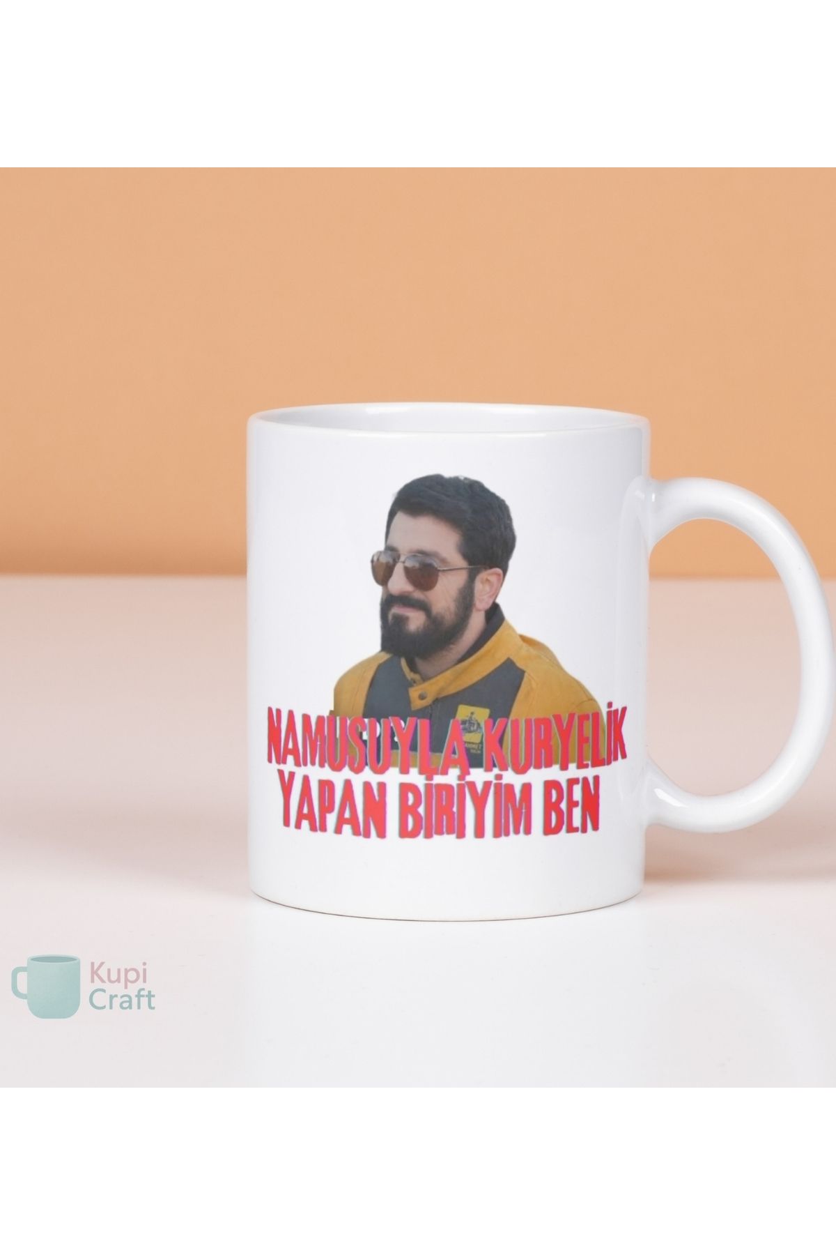 SEKASTYLE KupiCraft Kişiye Özel Tasarım Kupa Bardak,İsimli,Komik,Karikatürlü,Logolu