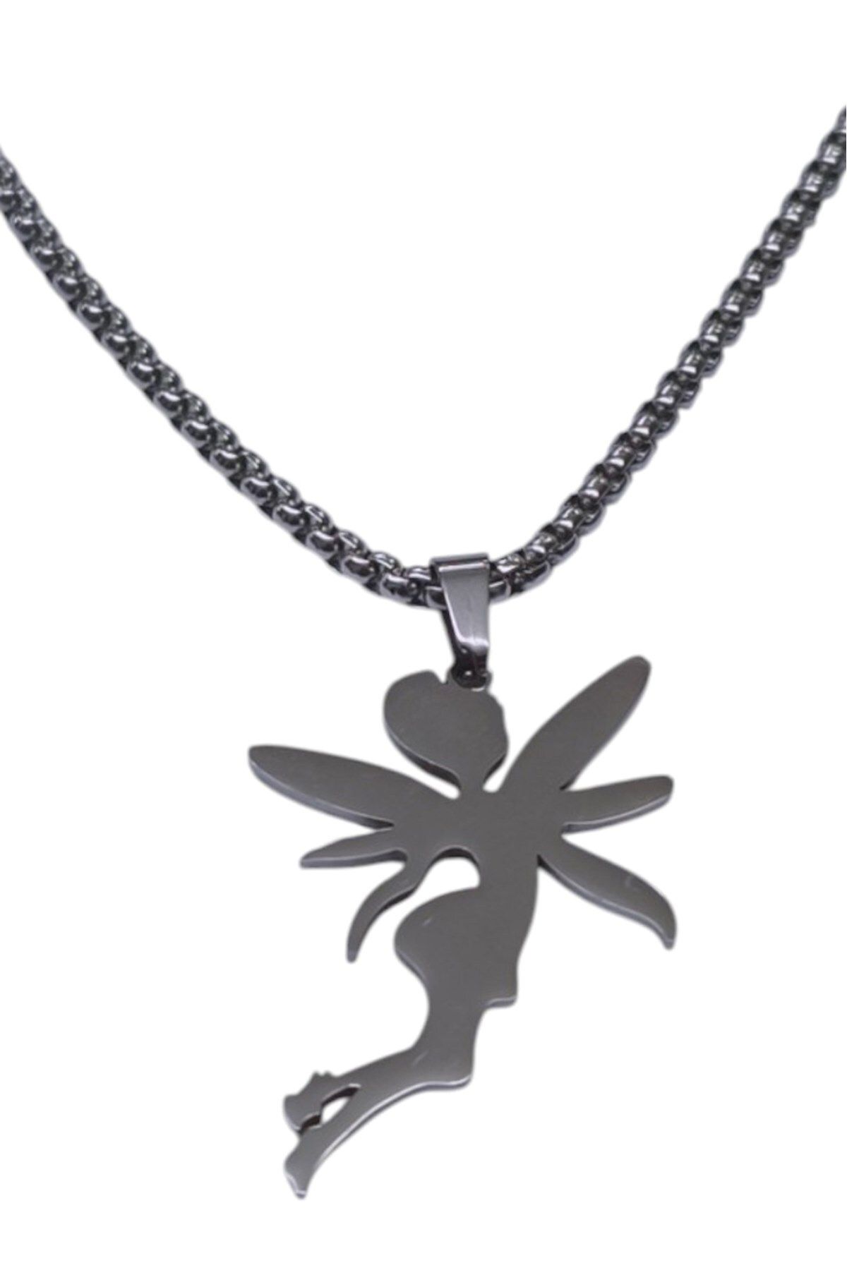X-Lady Accessories Gümüş Renk Peri Model Unisex Arnavut Zincir Çelik Kolye - 3311