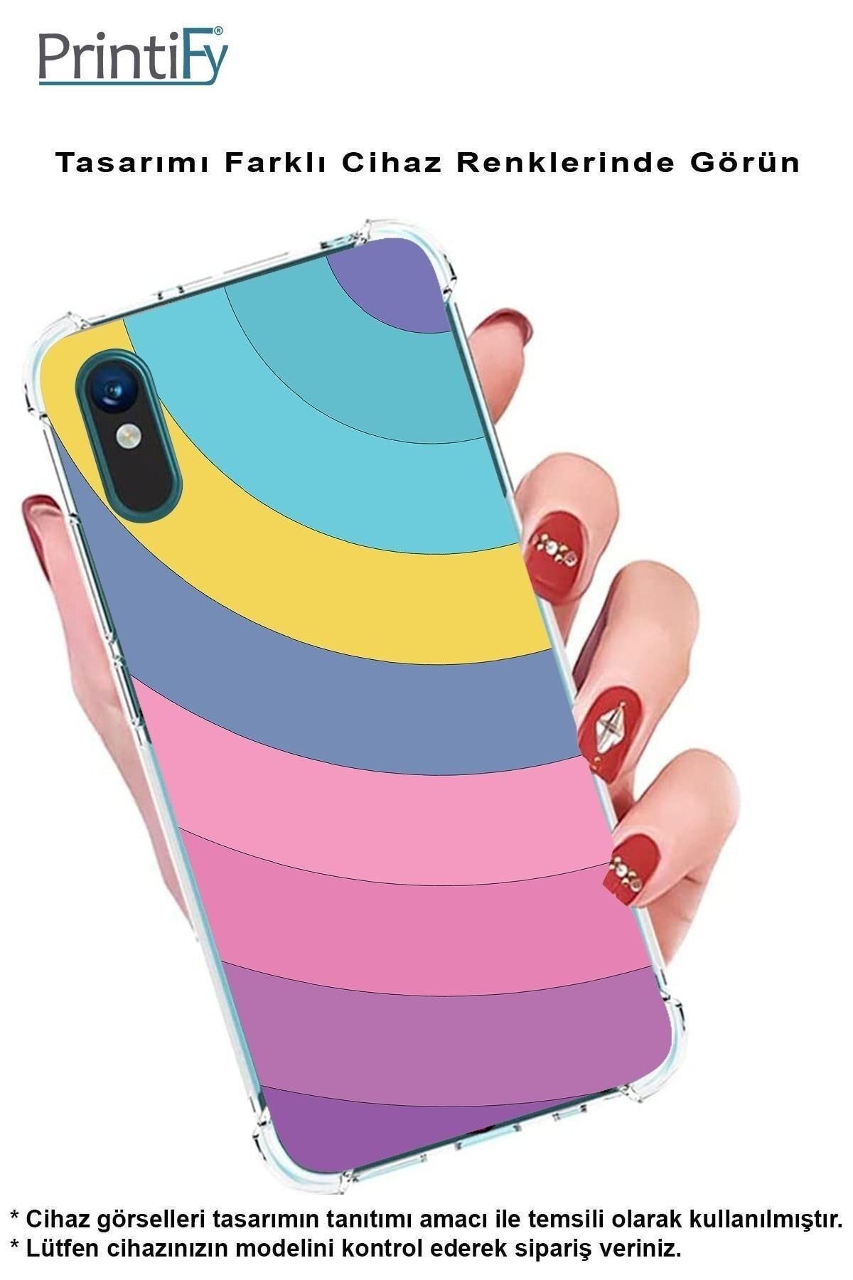 PrintiFy PrinriFy Samsung Galaxy A56 Uyumlu Renk Cümbüşü 2 Baskılı Şeffaf Köşe Korumalı Antişok Kılıf