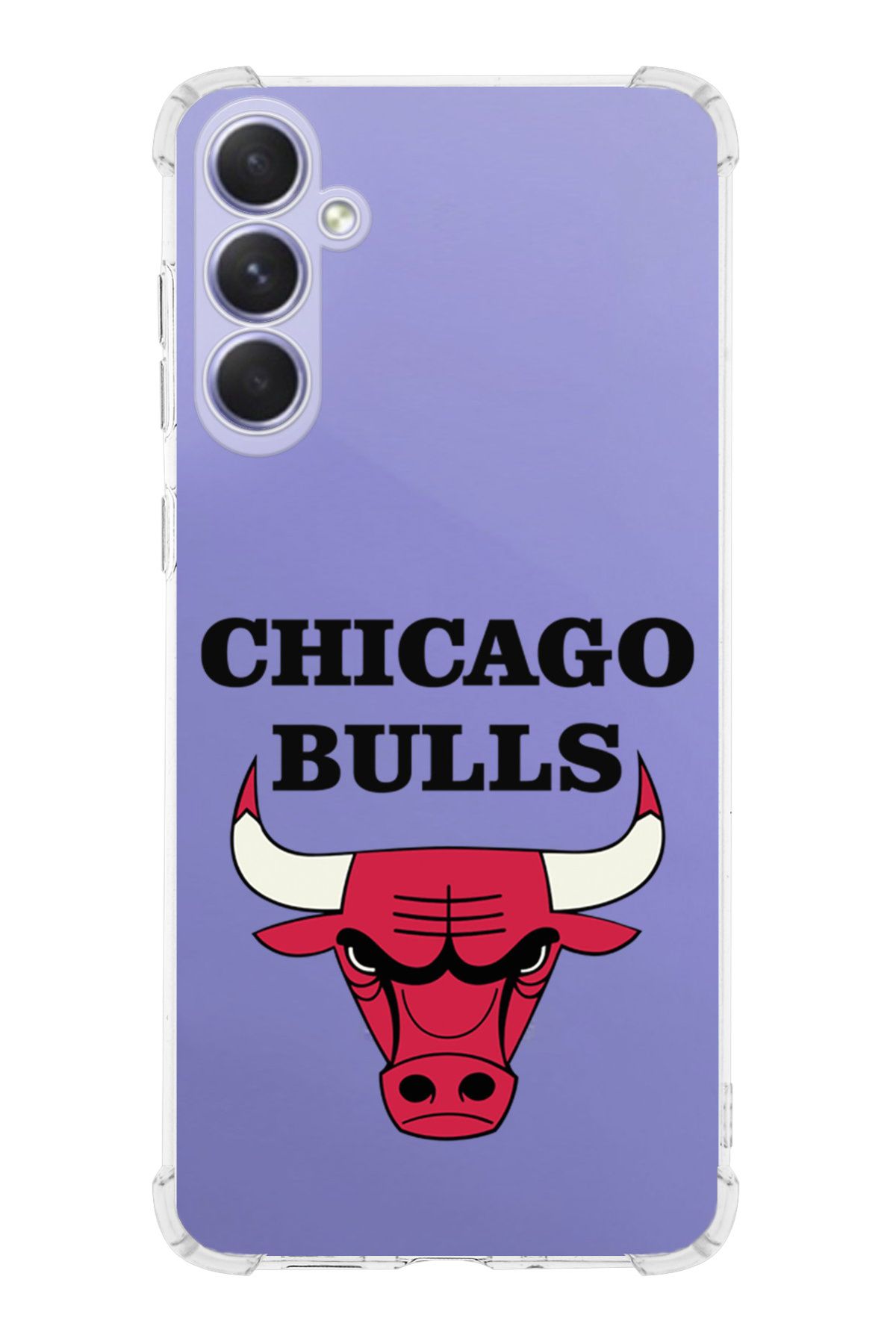 PrintiFy PrinriFy Samsung Galaxy A56 Uyumlu Chicago Bulls Baskılı Şeffaf Köşe Korumalı Antişok Kılıf
