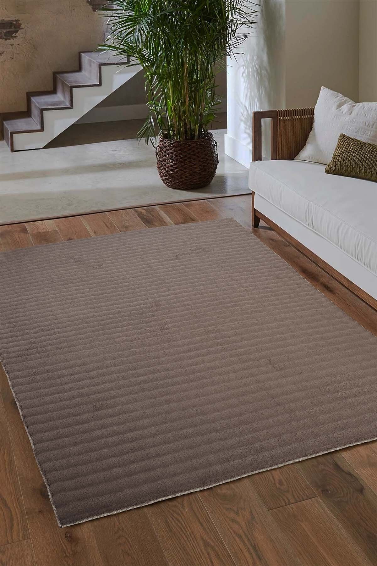 tropikal home Bubble Puffy Post Peluş Halı Yolluk Kaymaz Taban Yıkanabilir Pofuduk Oturma Çocuk Odası Antrasit