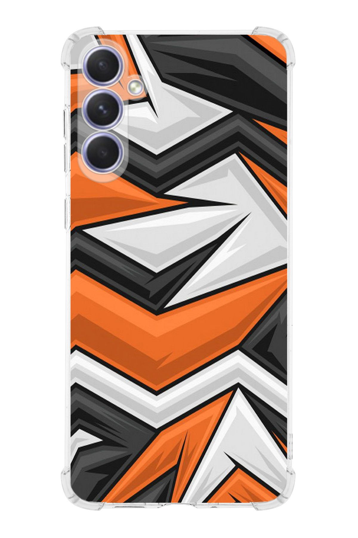 PrintiFy PrinriFy Samsung Galaxy A56 Uyumlu Labirent Grafiti Baskılı Şeffaf Köşe Korumalı Antişok Kılıf