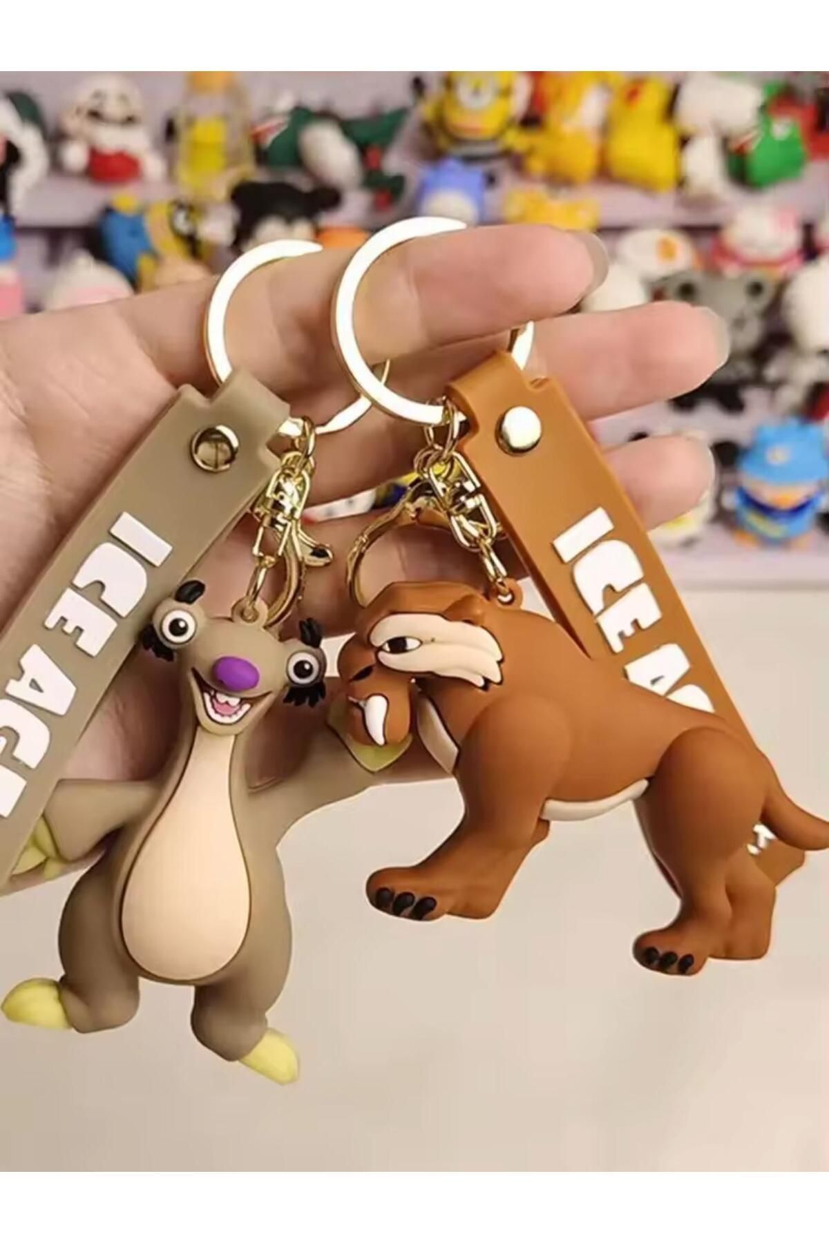 Millania 2'li Set Ice Age Sid ve Diego Buz Devri Anahtarlık Çanta Aksesuarı Büyük Boy Lüks Anahtarlık
