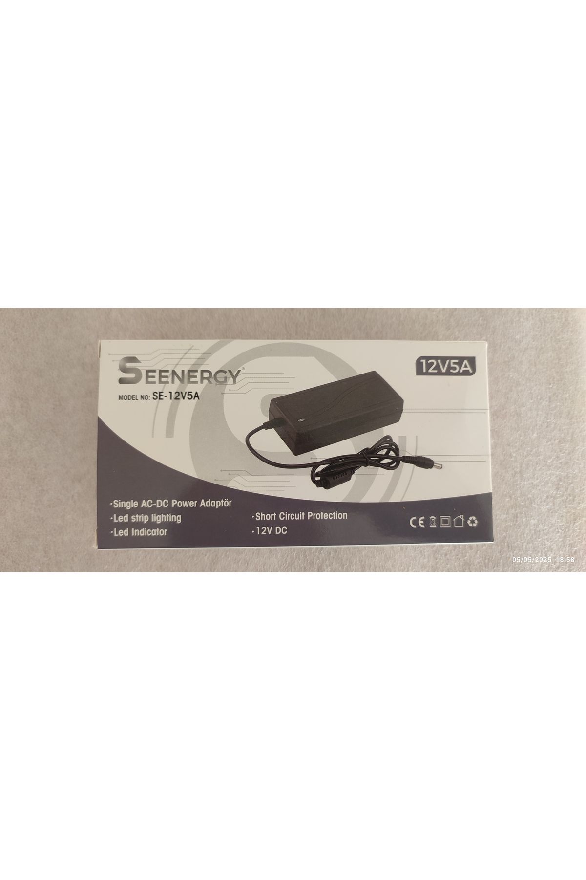 SEENERGY 12 Volt 5 Amper Adaptör ( Led,şerit Led,kamera Ve Diğer Cihazlarınız Için )