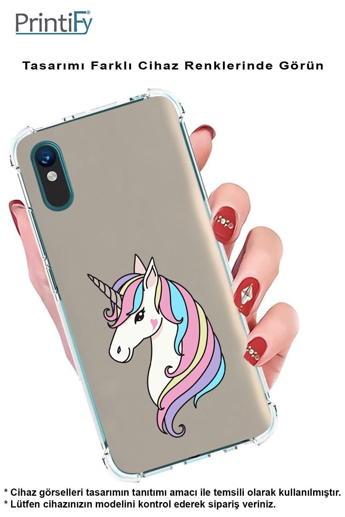 PrintiFy Samsung Galaxy A36 ile Uyumlu Unicorn Baskılı Şeffaf Köşe Korumalı Antişok Kılıf