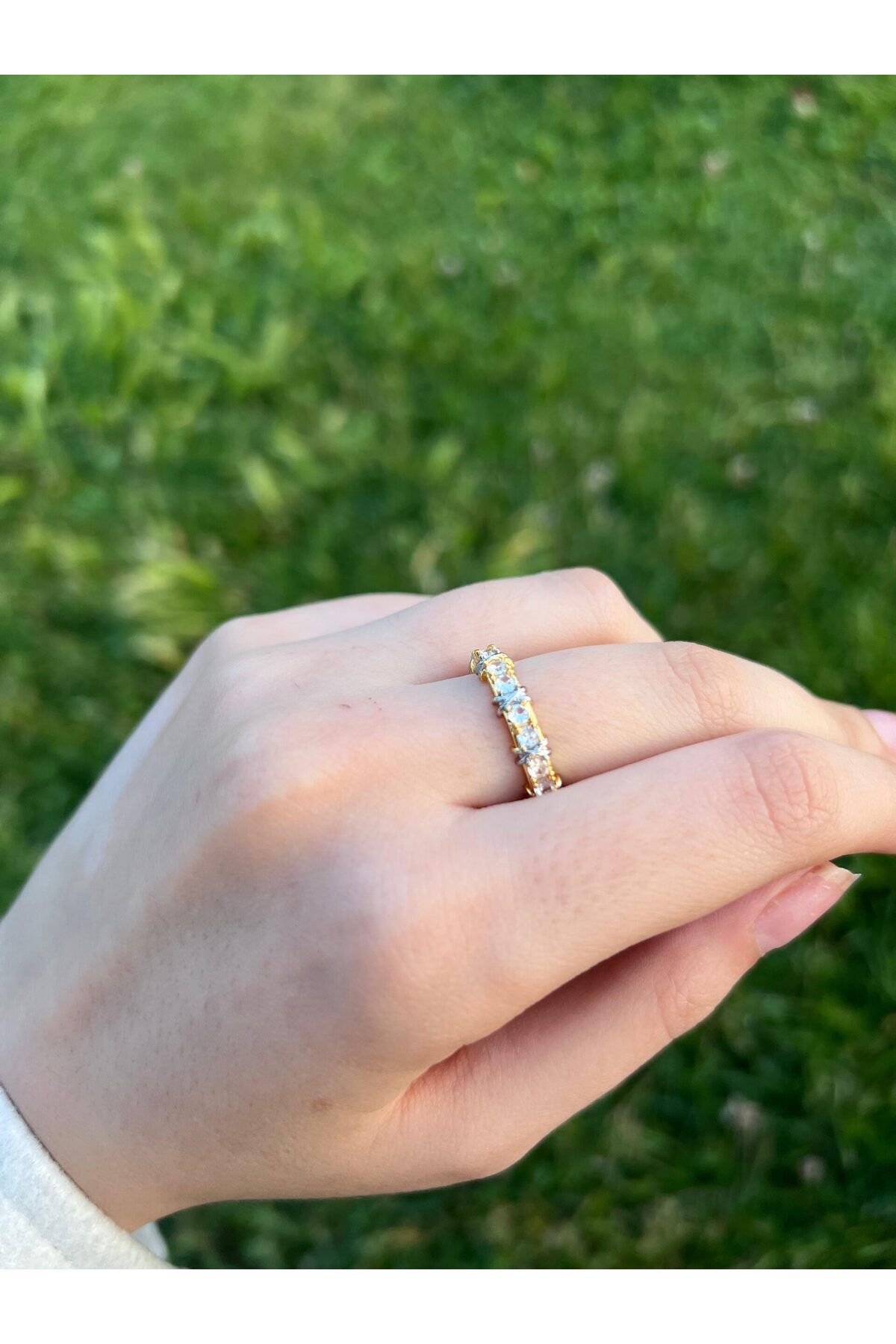 Glowy&Co. Celeste Gold Kararmaz Çelik Yüzük