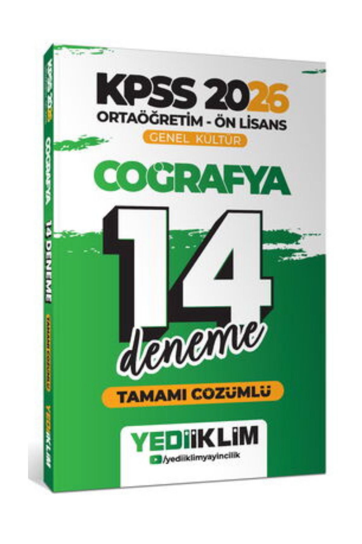 Yediiklim Yayınları 2026 KPSS Ortaöğretim Ön Lisans Genel Kültür Coğrafya Tamamı Çözümlü 14 Deneme-YEP YENİ