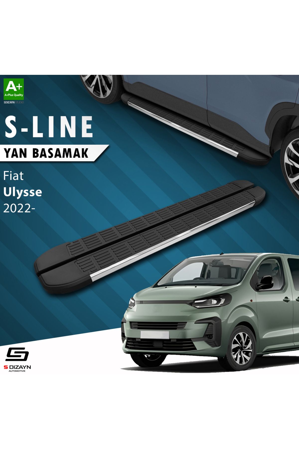 Life Tuning S-Dizayn Fiat Ulysse Kısa Şase S-Line Krom Yan Basamak 213 Cm 2022 Üzeri A+ Kalite