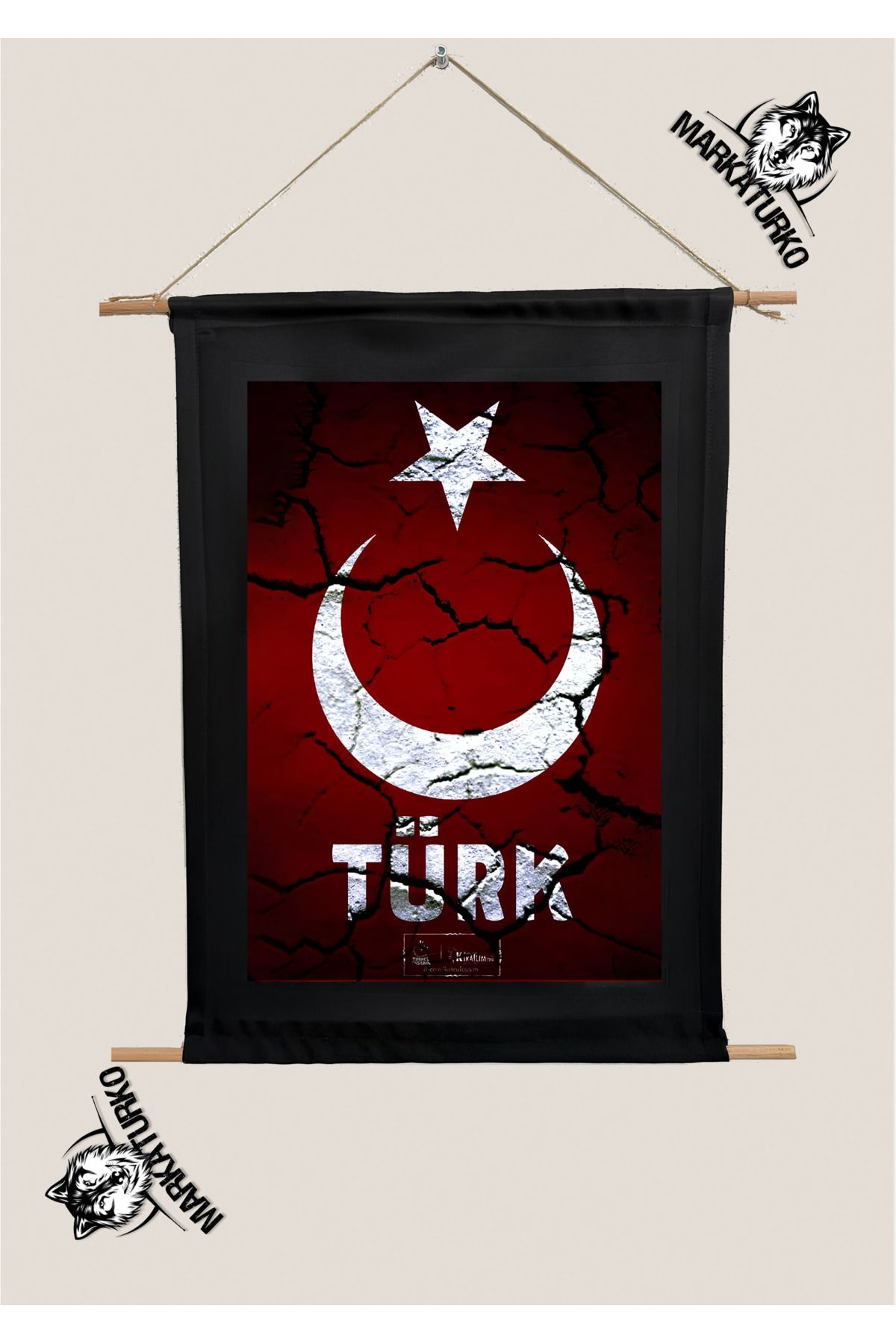 MarkaTurko TÜRK BAYRAĞI ÖZEL TASARIM SÜBLİMASYON BASKI TABLO 1976-18