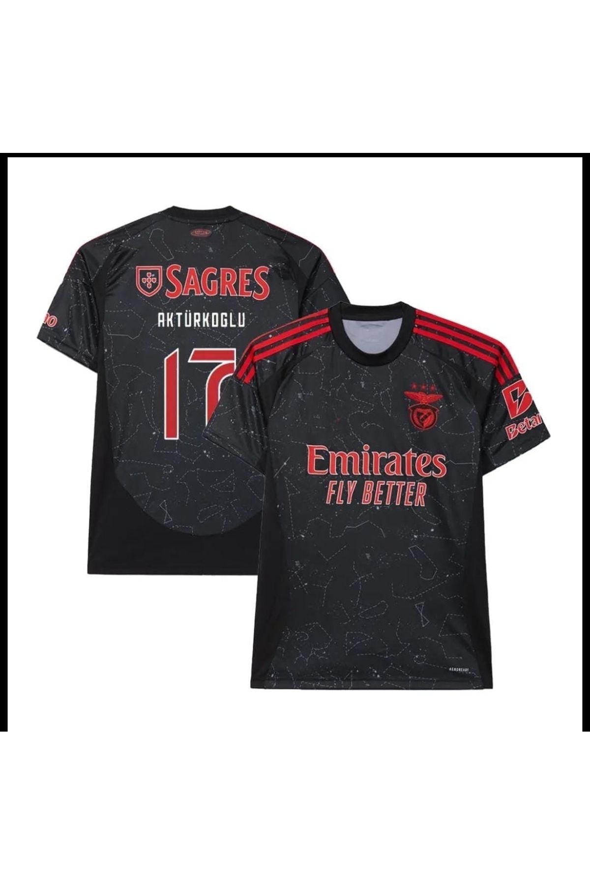 MONTENERO Benfica 2024/25 Yeni Sezon Kerem Aktürkoğlu Deplasman Forması (BLACK)
