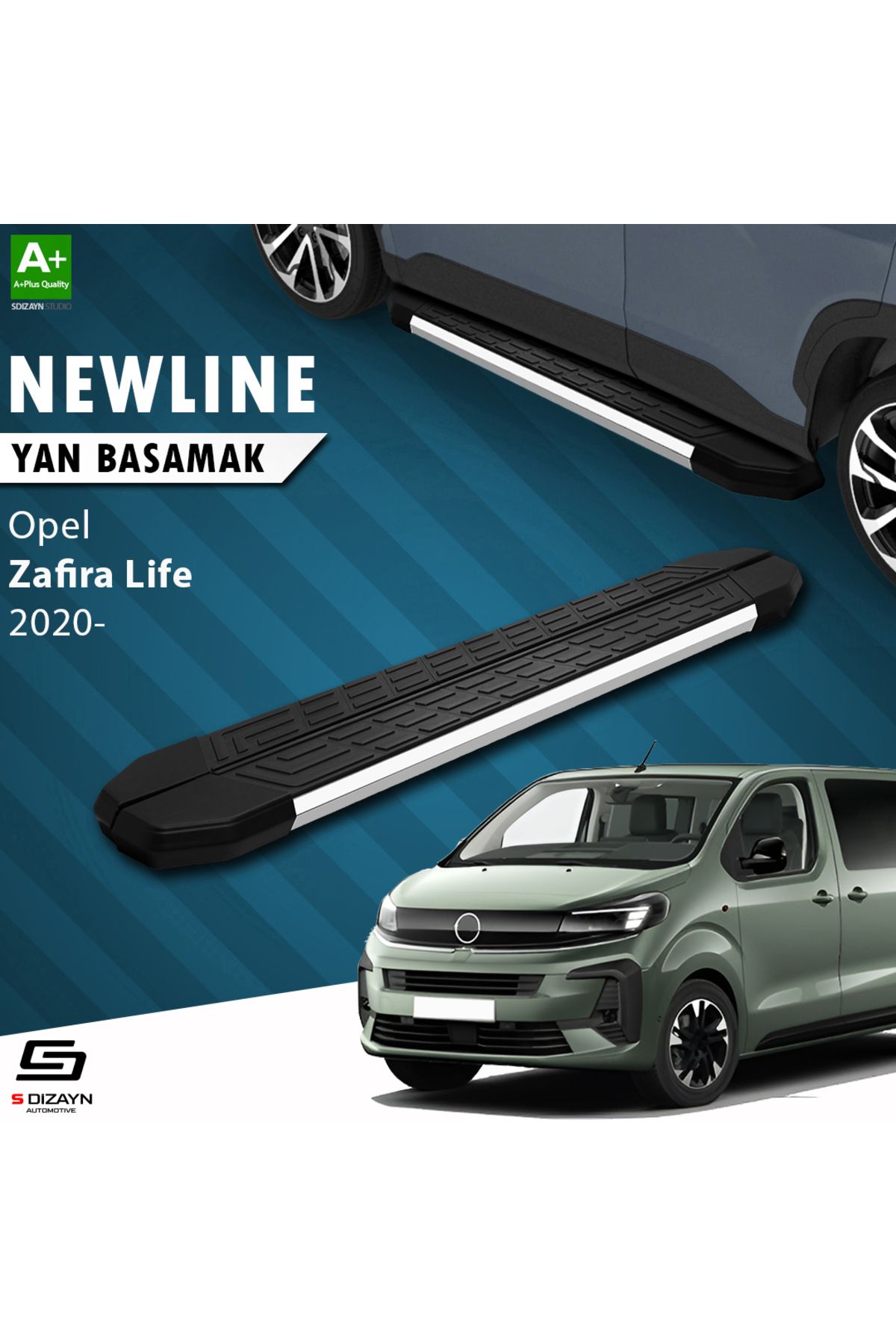 Life Tuning S-Dizayn Opel Zafira Life Uzun Şase NewLine Krom Yan Basamak 243 Cm 2020 Üzeri A+ Kalite