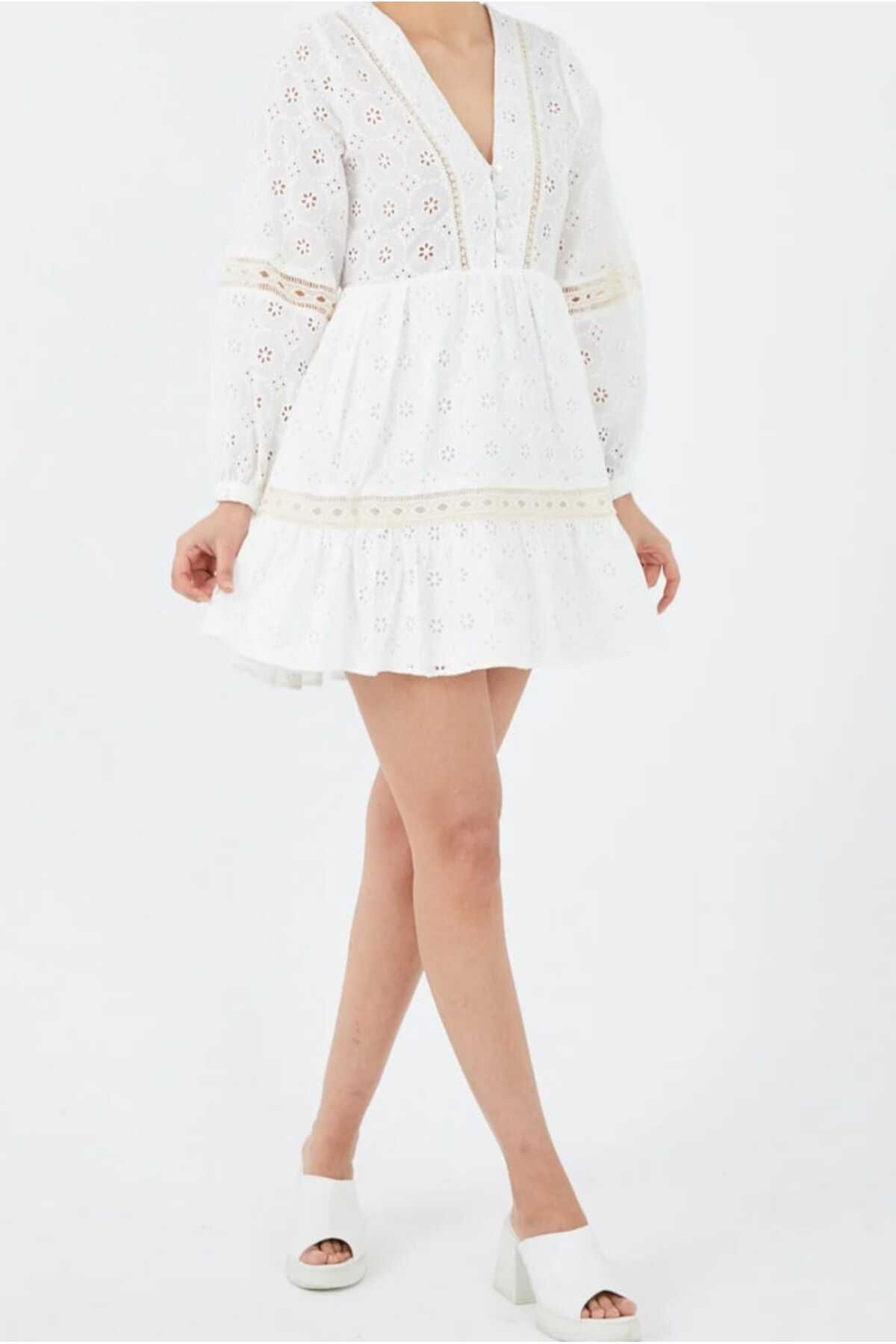 shop GÜPÜR DETAYLI YAZLIK ELBİSE