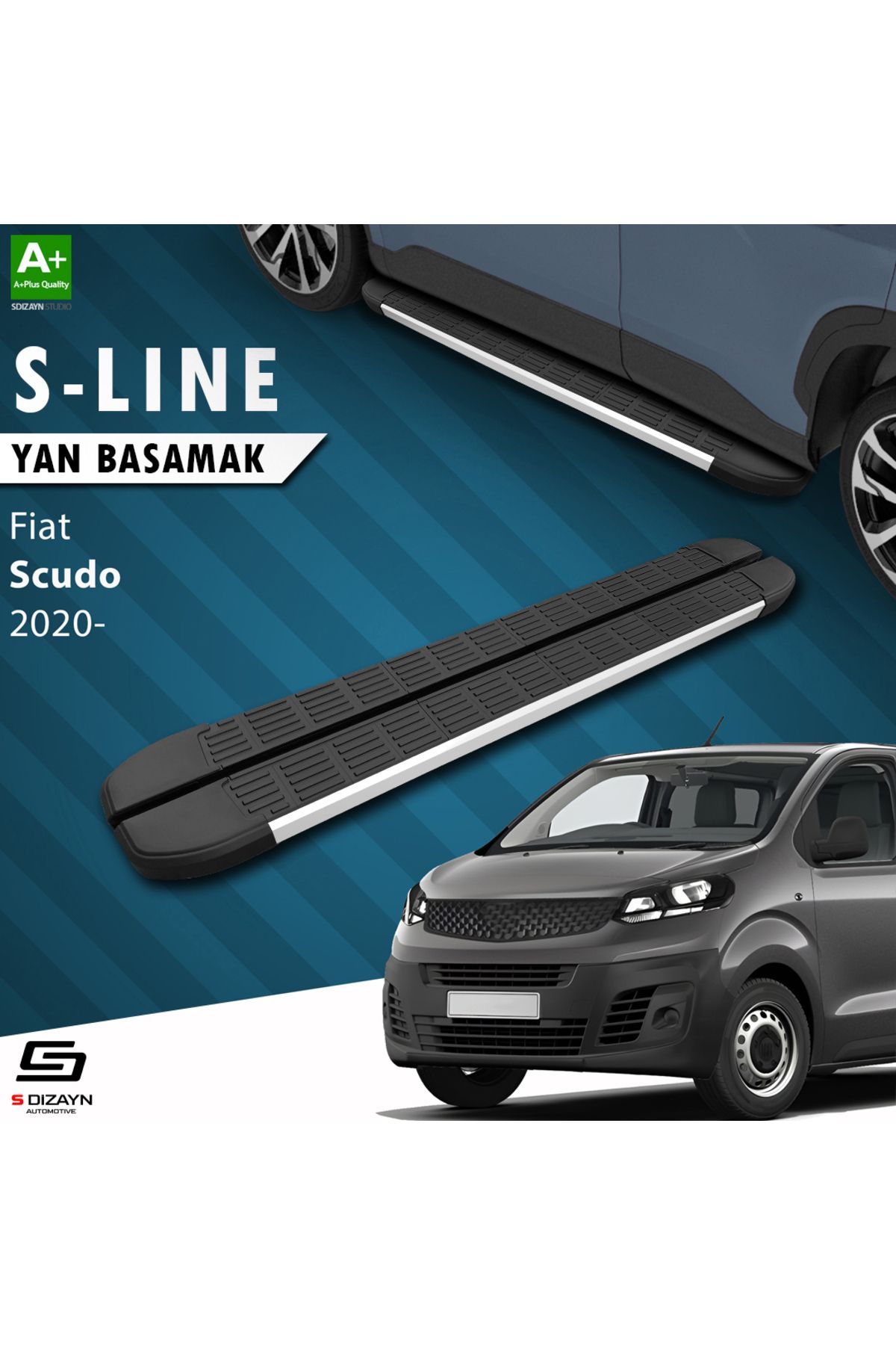 Life Tuning S-Dizayn Fiat Scudo 3 Kısa Şase S-Line Aluminyum Yan Basamak 213 Cm 2020 Üzeri A+ Kalite