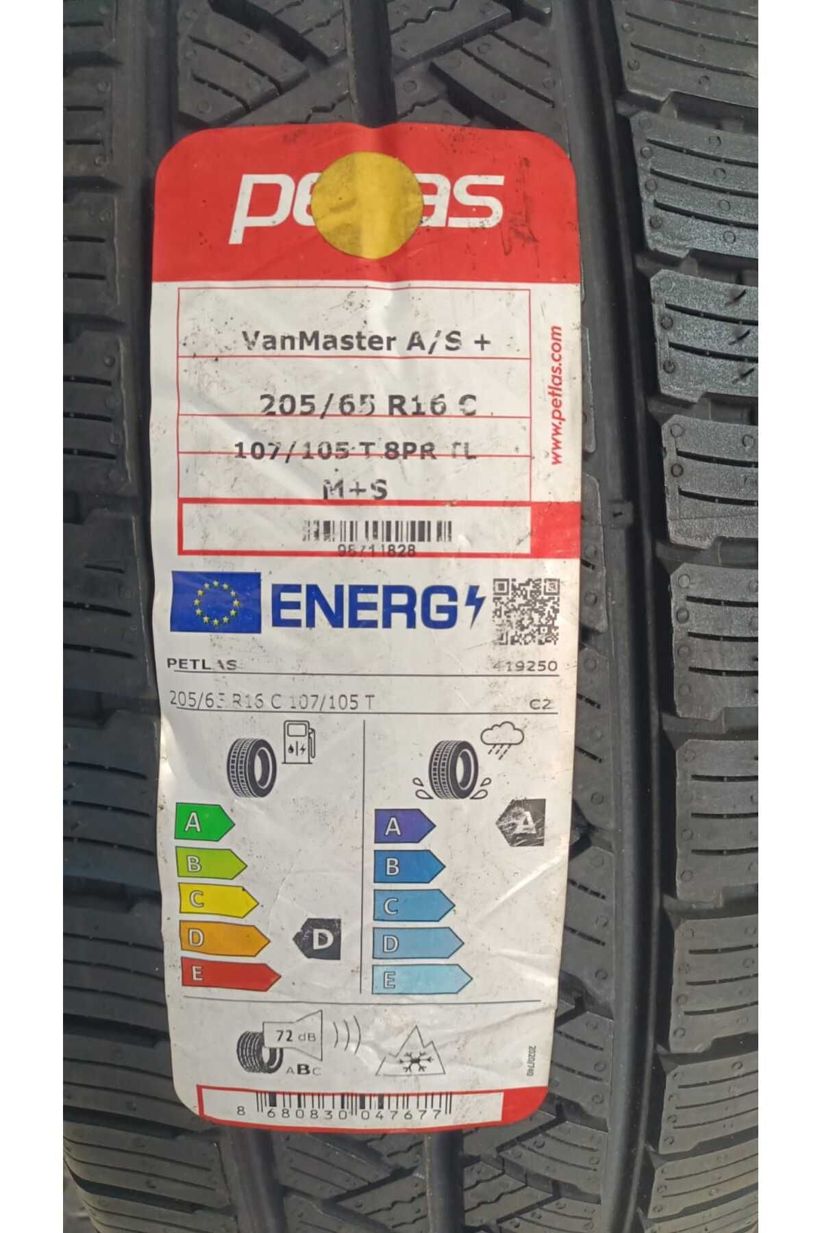 Petlas 205/65/16C 8K,105T,2024 VANMASTER KAMYONET 4MEVSİM LASTİK