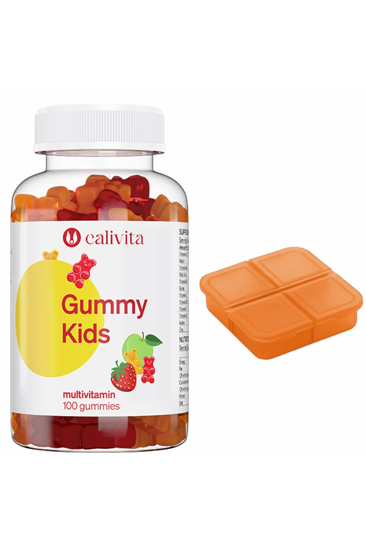 Calivita International Gummy Kids Multivitamine 12 Nutrienți (vitamina C, D, B6, B12 Și Acid Folic) + Cutie (100 Jeleuri) - Calivita - One Size