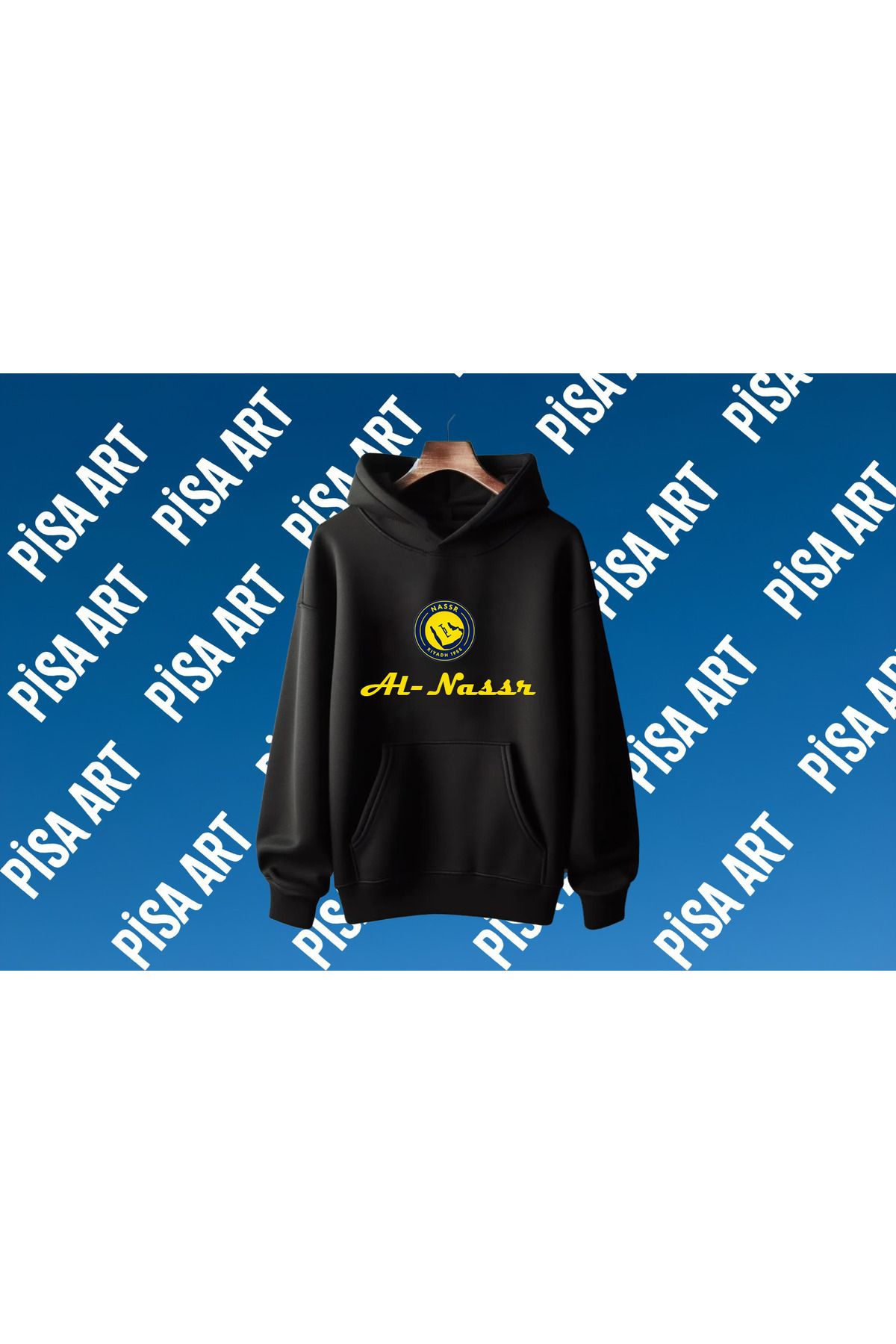 Pisa Art Al-Nassr Yeni Logo Ön Orta Yazılı Özel Tasarım Taraftar Sweatshirt