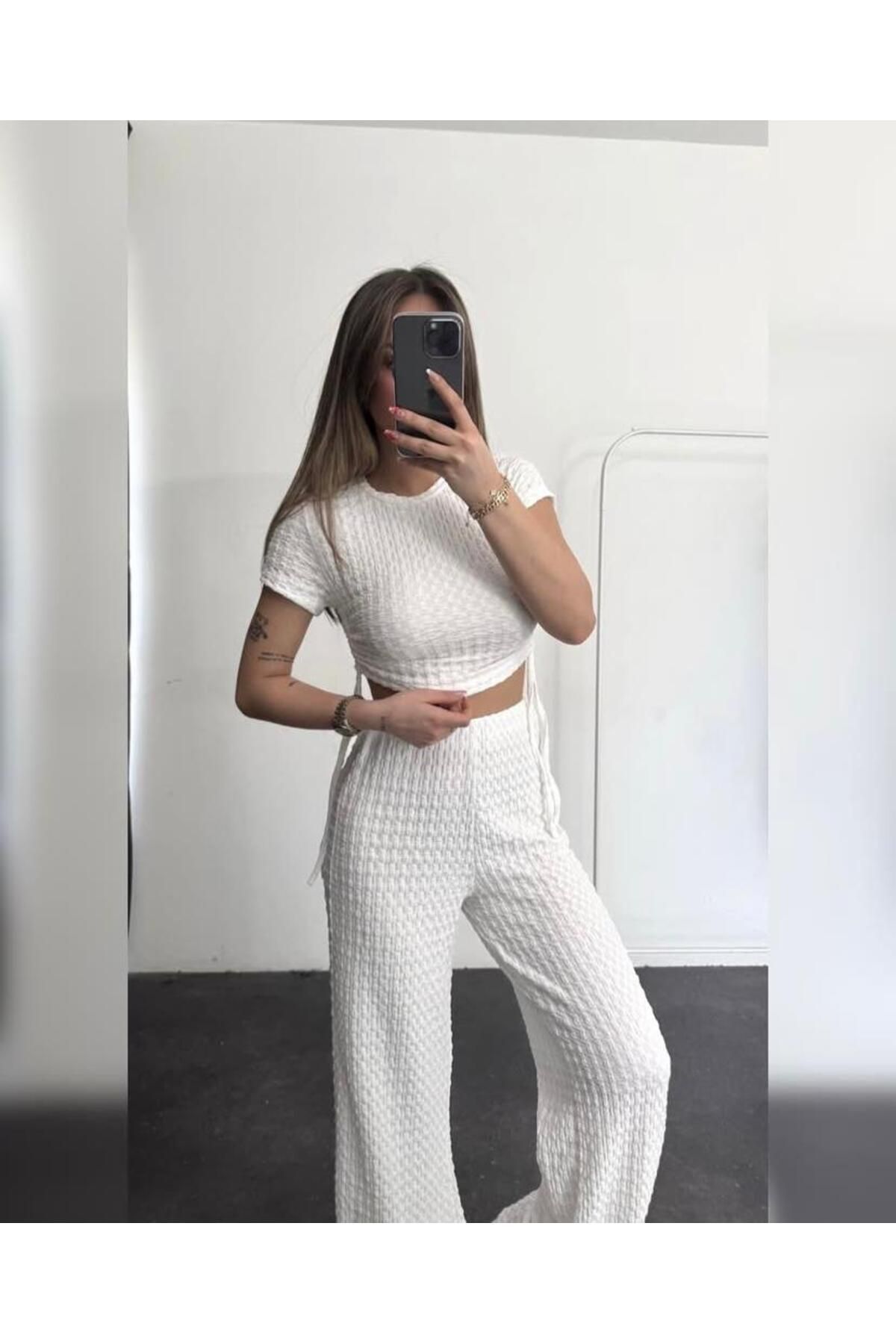 Orkiva Florezya BUBLE Kumaş Kadın Takım /Women's Daily Wear Set