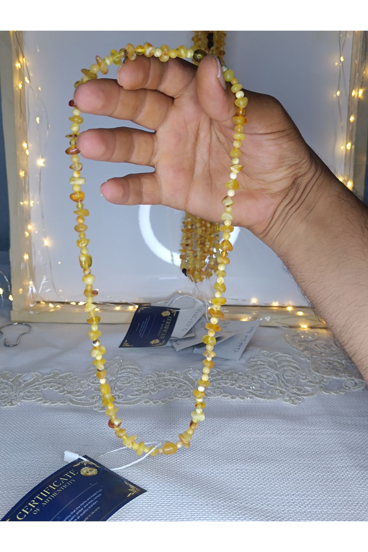 Damla Yetişkin Damla Kehribar Kolye Sertifikalı