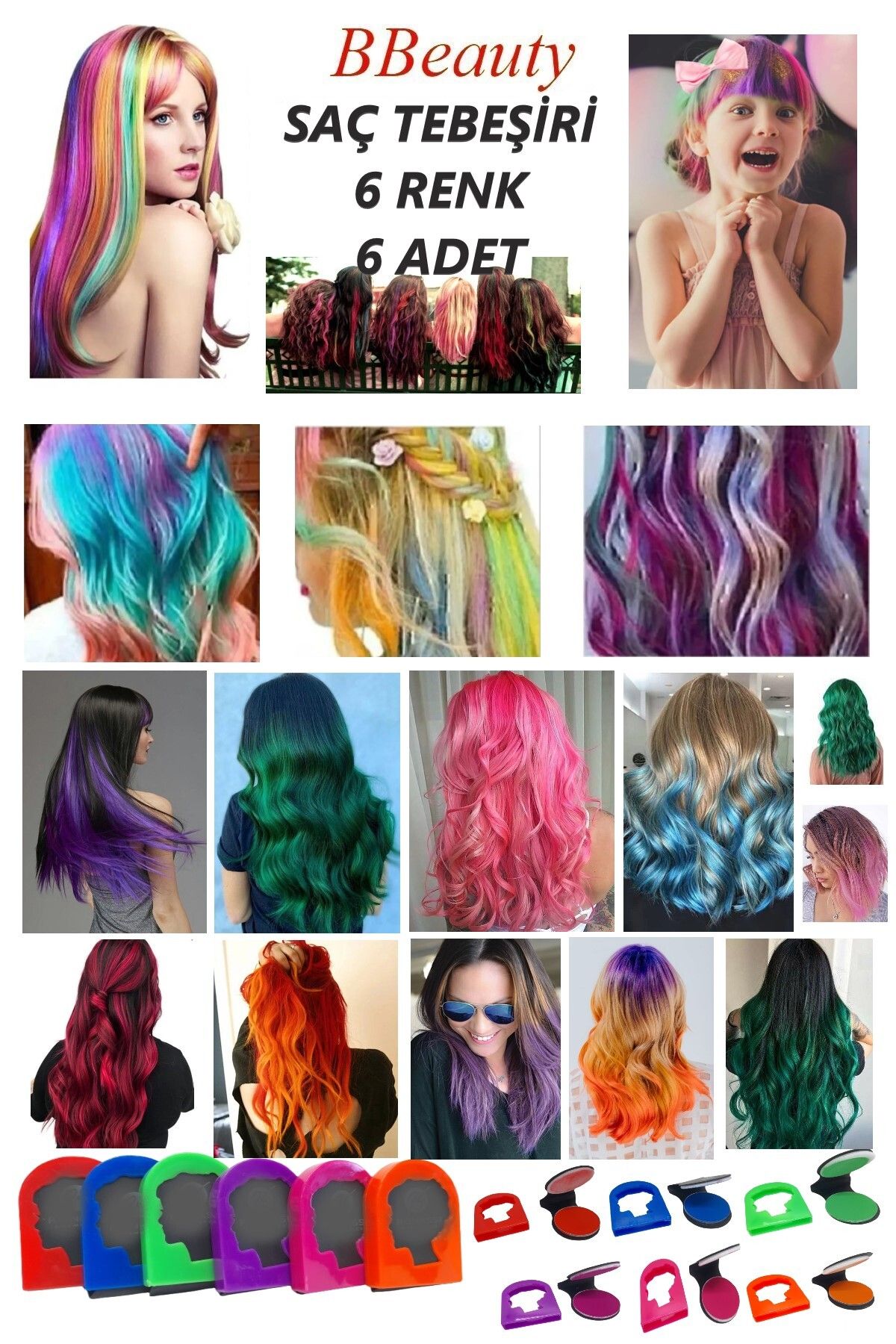 BBeauty Temporary Hair Chalk Geçici Saç Boyası Saç Tebeşiri
