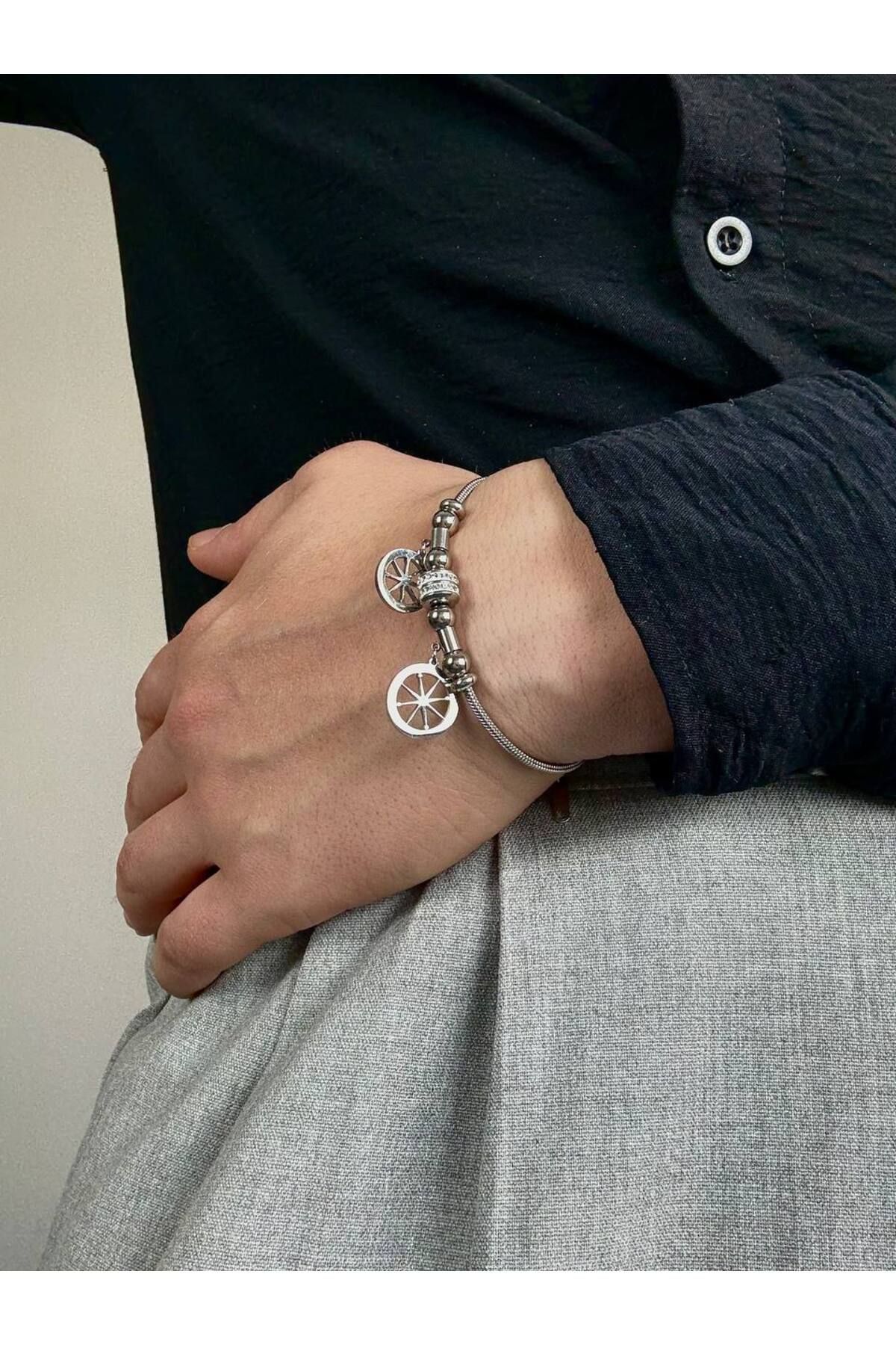 Arvens Silver Erkek Zincir Bileklik Kadın Paslanmaz Çelik Renk Atmaz Unısex Kararmaz Çelik Bileklik