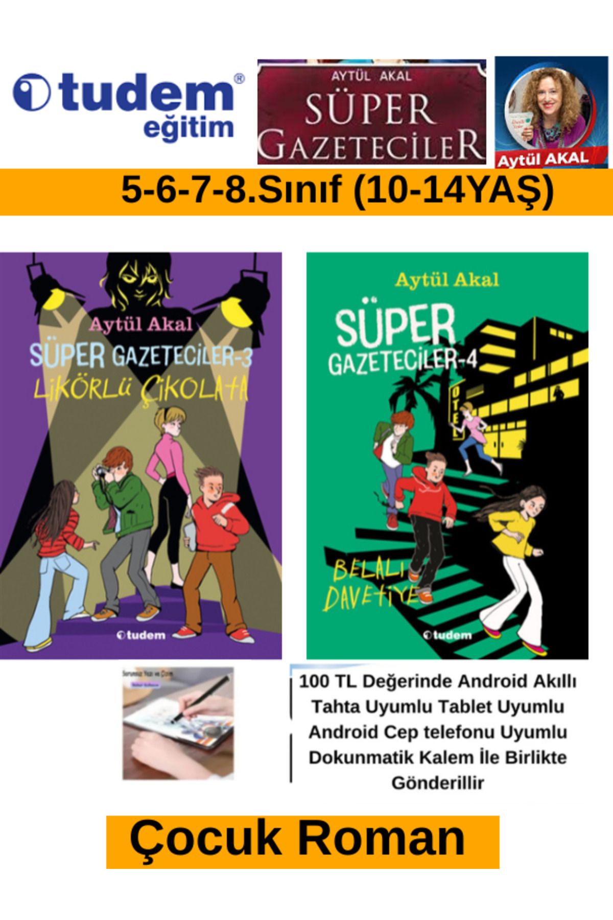 Fenomen Yayıncılık Süper Gazeteciler 3-4 Çocuk Roman Seti(5-6-7-8.Sınıf)(Aytül Akal)(10-14 Yaş)