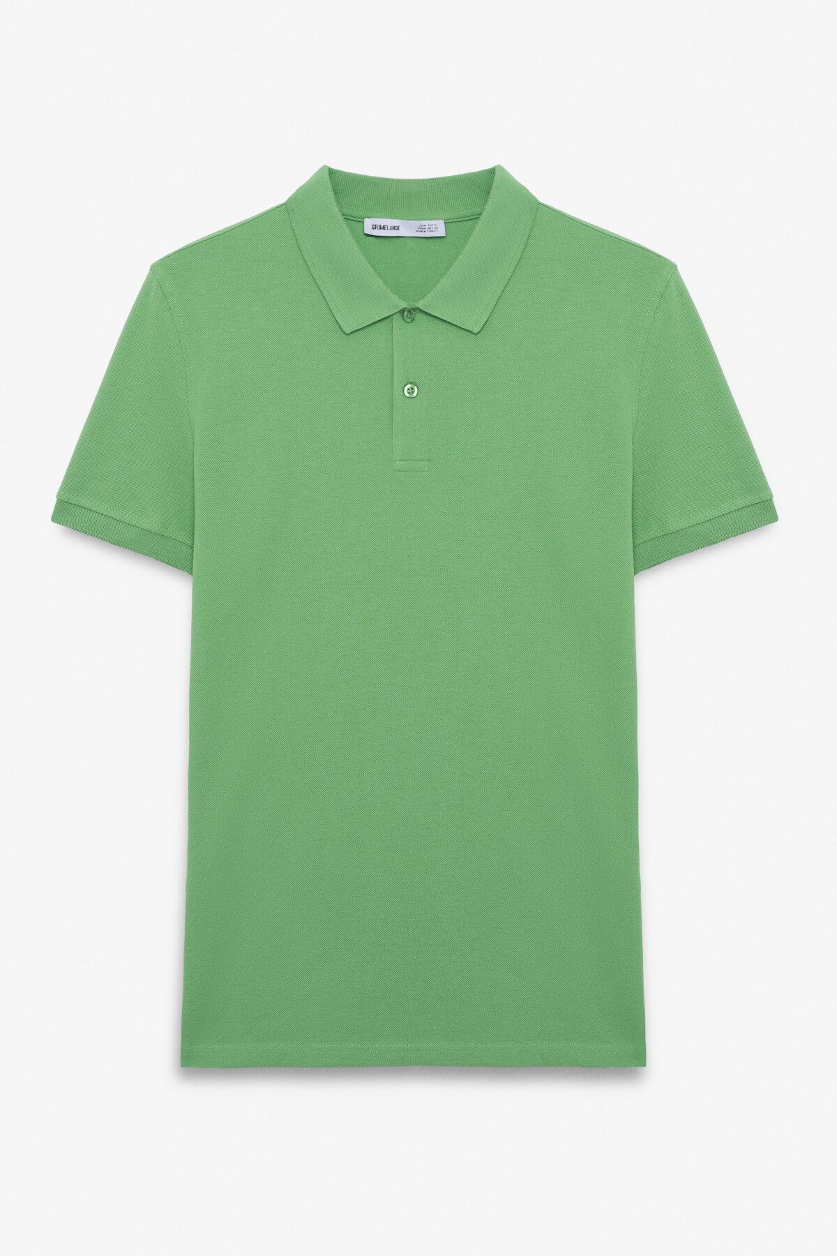 GRIMELANGE FLEXORE Erkek %100 Pamuk Kısa Kollu Regular Fit Yeşil Polo Yaka T-shirt