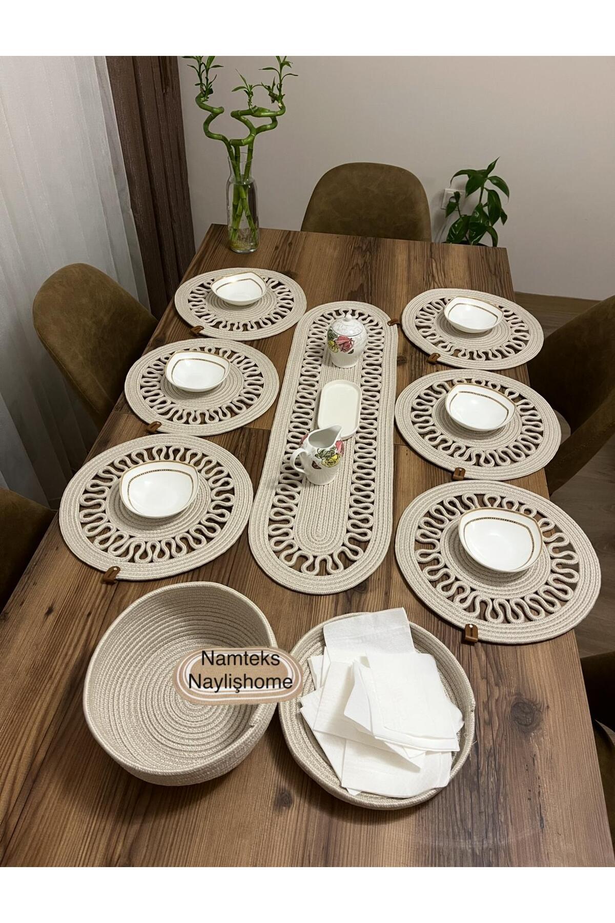 jute, american service set, runner, underplate, souvenir, tablecloth set, food service set