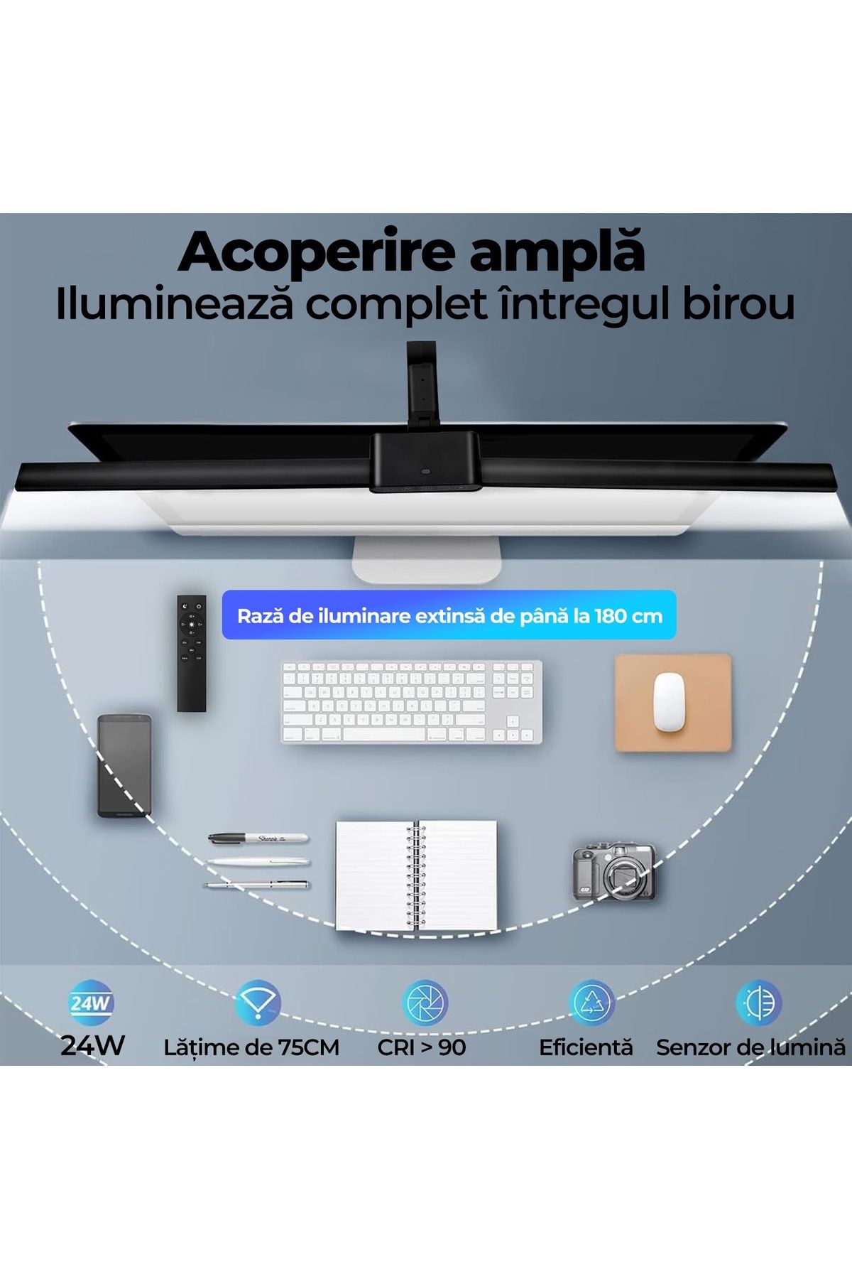 Echo Soul-Echo Soul®️ rotating desk lamp and work table, with 2 extendable arms, touch control, 5