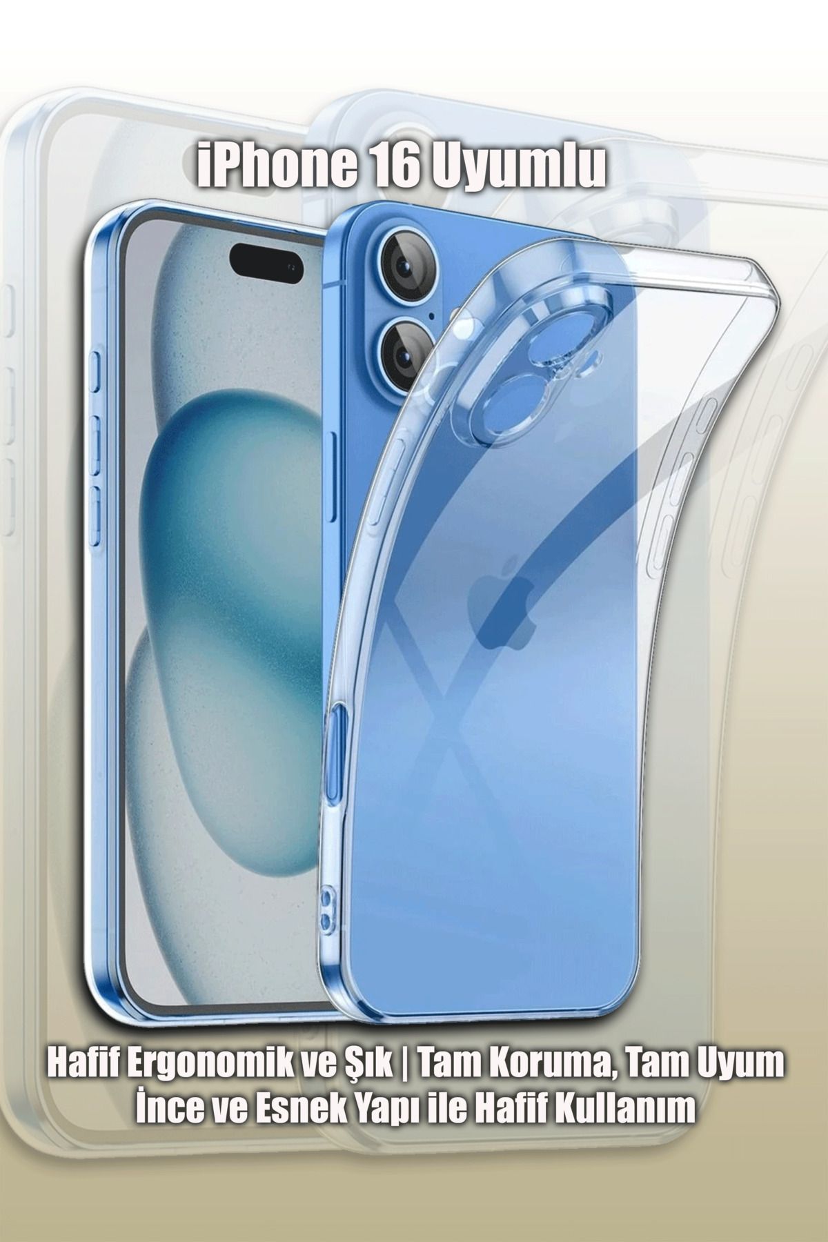 mobrika iPhone 16 Lüx Şeffaf Telefon Kılıfı