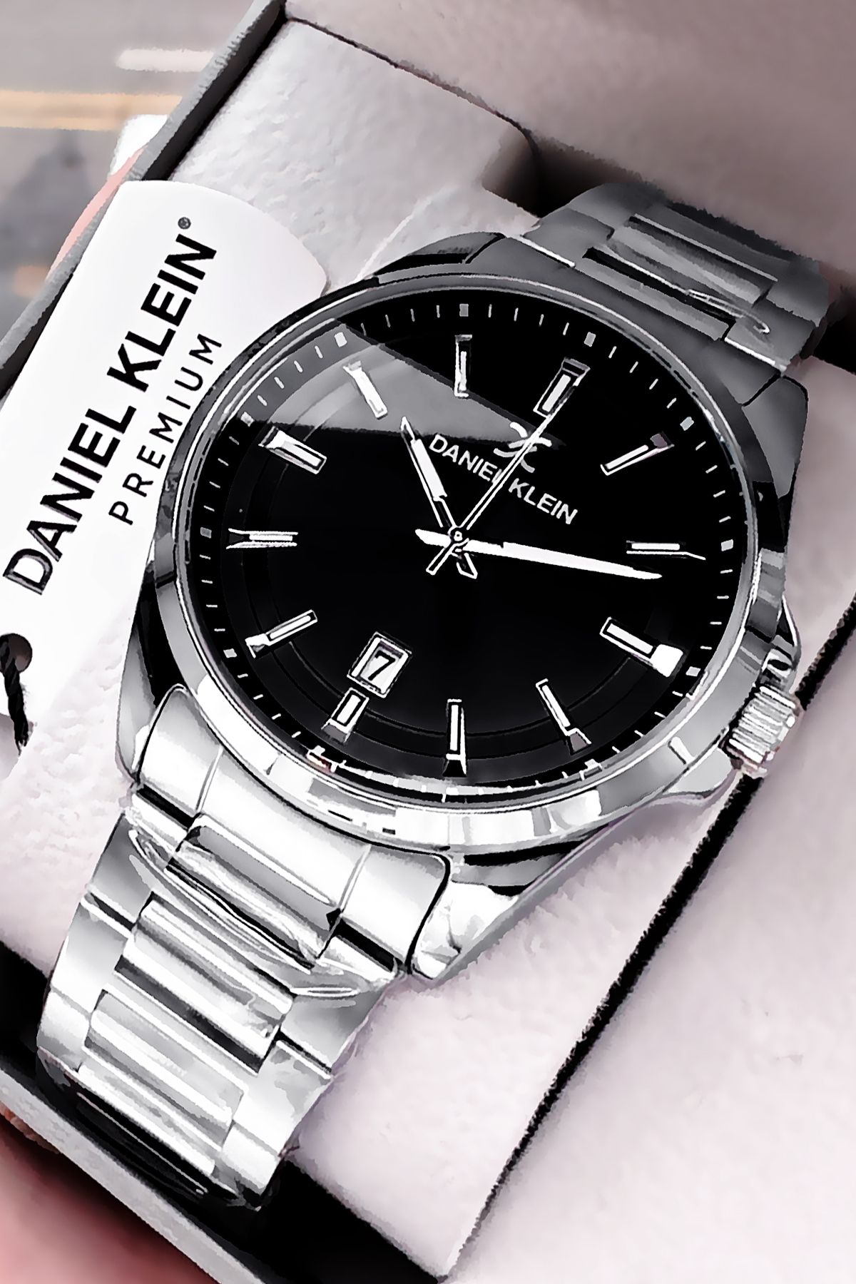 Daniel Klein Premium Hediyelik Erkek Kol Saati Su Geçirmez Gümüş Renk Çelik Kordon Hediye Bileklik DKE2128C3