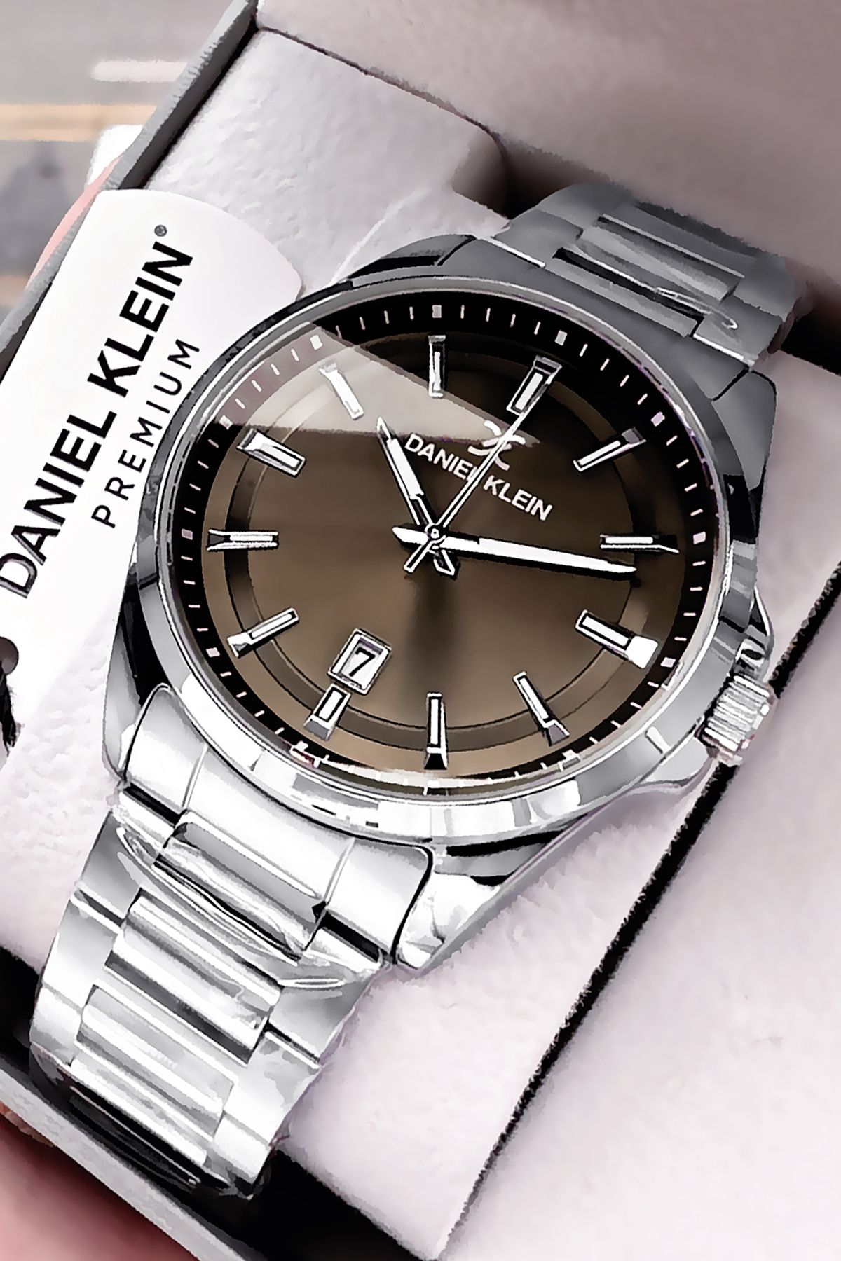 Daniel Klein Premium Hediyelik Erkek Kol Saati Su Geçirmez Gümüş Renk Çelik Kordon Hediye Bileklik DKE2128C1