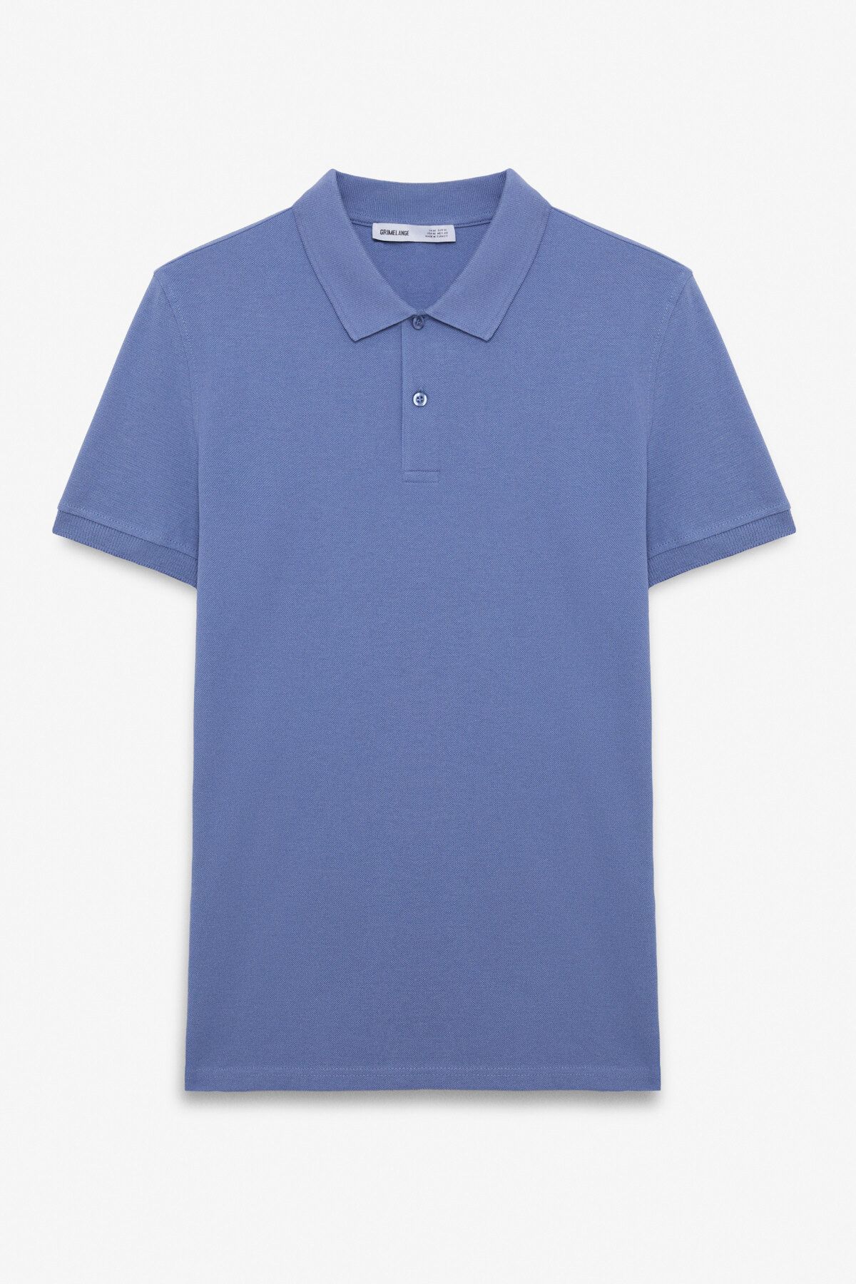GRIMELANGE FLEXORE Erkek %100 Pamuk Kısa Kollu Regular Fit Mavi Polo Yaka T-shirt