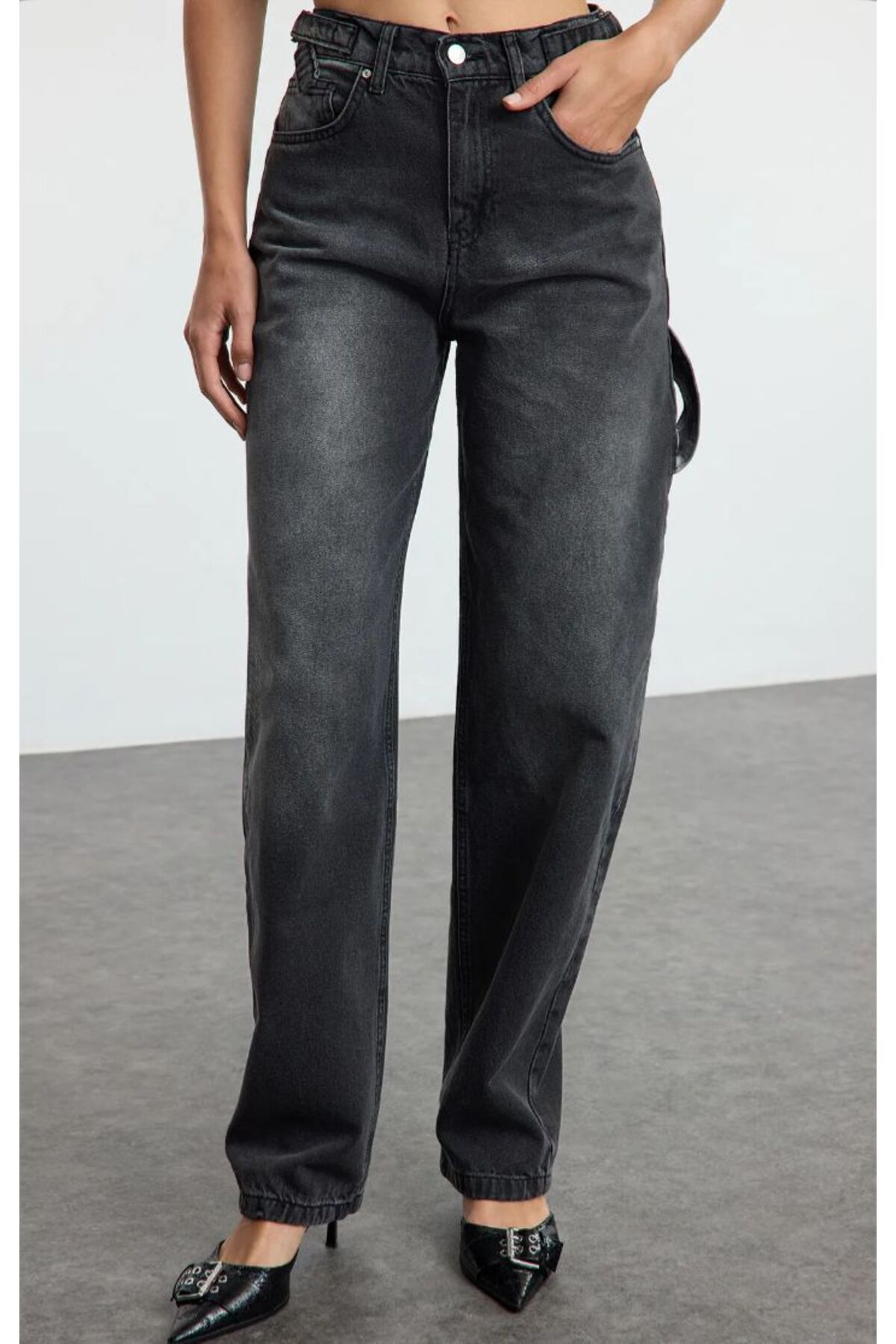 KARACAN COMPANY More Sustainable Yıkama Efektli Bol Kesim Yüksek Bel Carpenter Skater Jeans