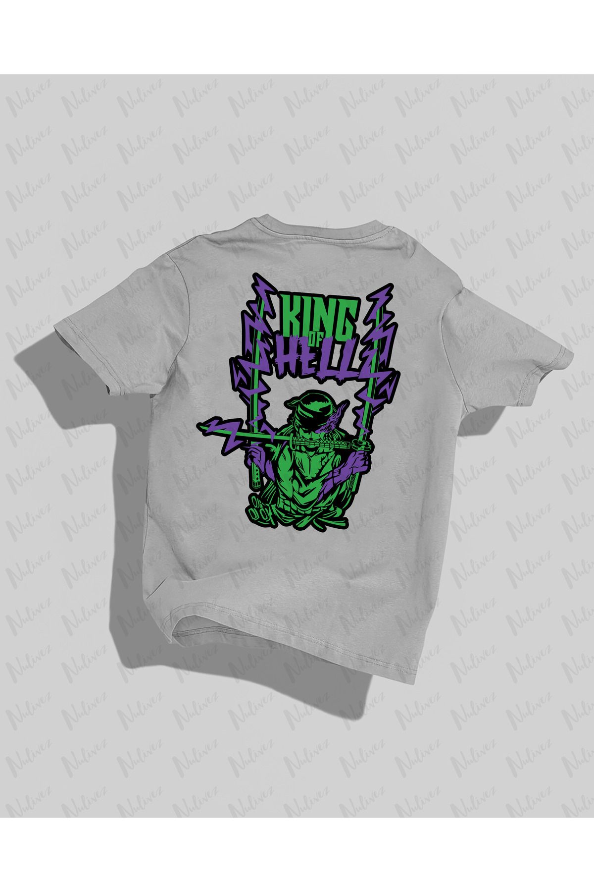 Nulivez One Piece Zoro Tasarımı Sırt Baskılı Yüksek Kalite Kompakt Unisex Oversize T-Shirt
