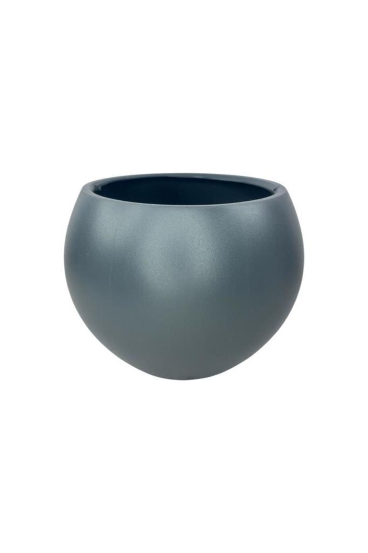 Nettenevime Küre Yuvarlak Top Vazo Dekoratif Saksı ANTRASİT 25*20cm