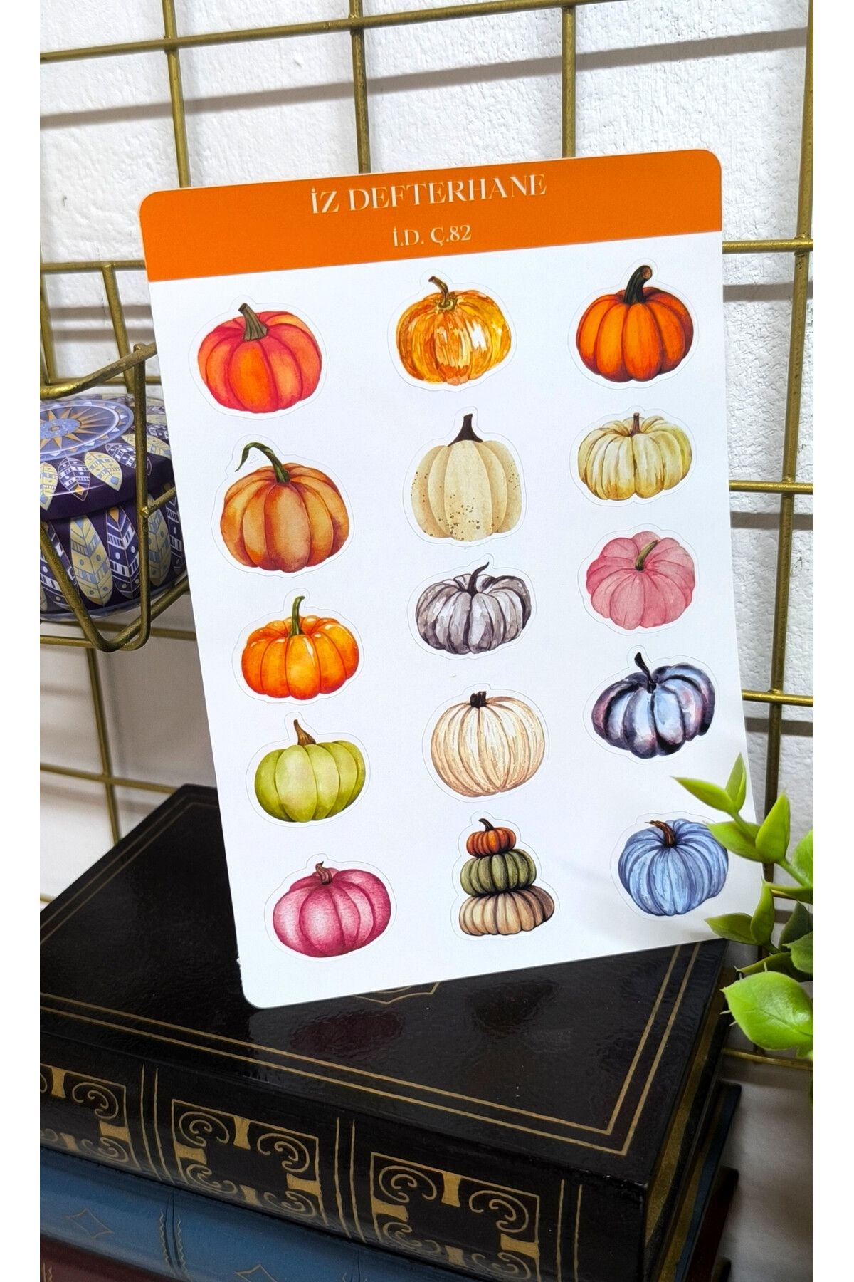 İZ DEFTERHANE Balkabağı Çıkartma Sticker (Defter, ajanda ve planlayıcılar için uygundur)