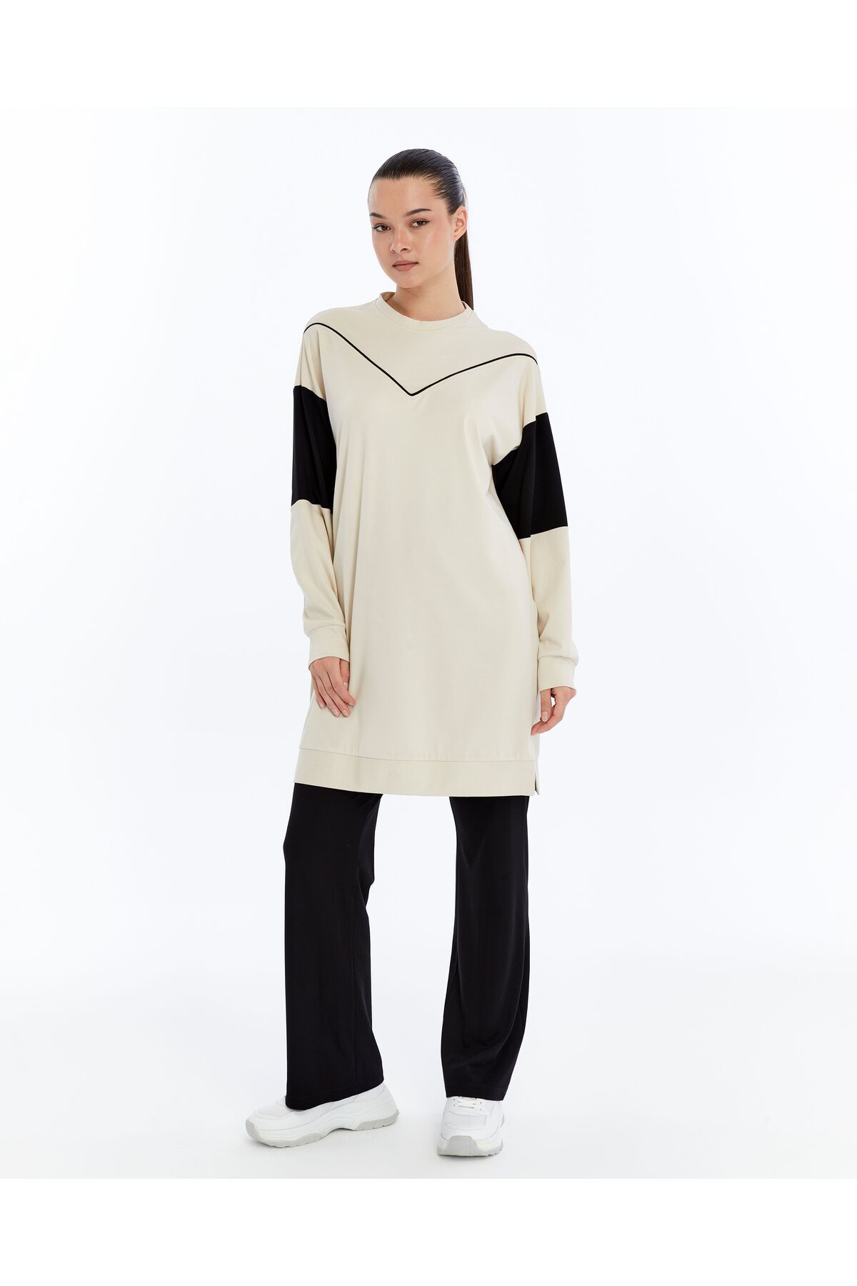 MODA İKNA BİYELİ KOL DETAYLI İKİLİ TESETTÜR TAKIM