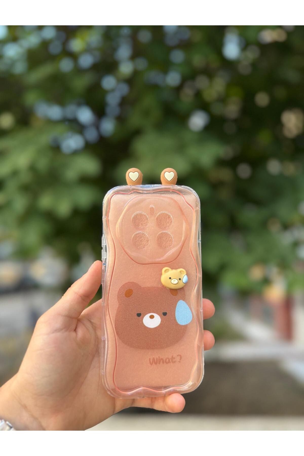 LioTech Realme 12 Uyumlu Kurbağa Desenli Kulak Desenli Darbe Emici Özelliğe Sahip Kılıf