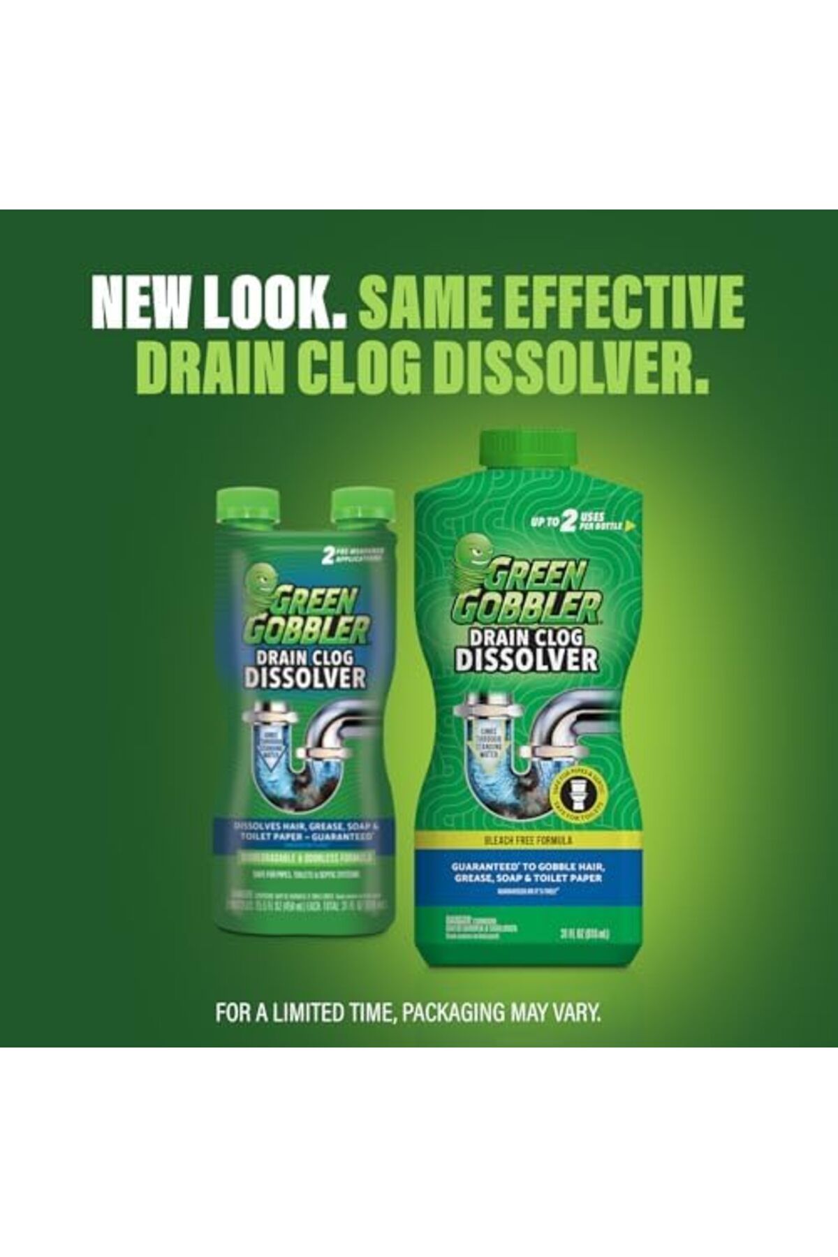 Green Gobbler-Green Gobbler Drain Clog Dissolver, Drain Opener-Cleaner, Toilet Clog Remover, 31 oz 4