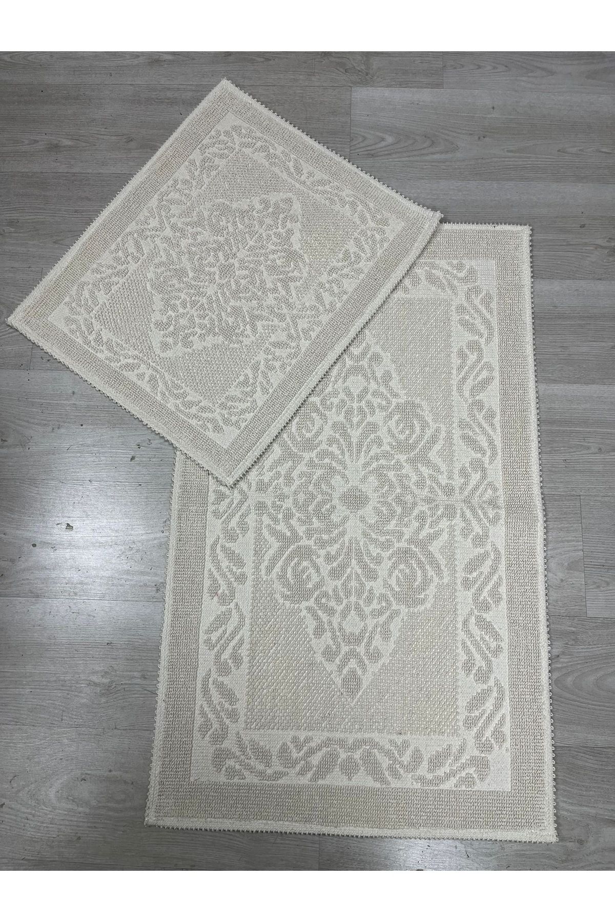 Çelsa Home Bukle 2'li Banyo Paspas Takımı Ottoman Krem