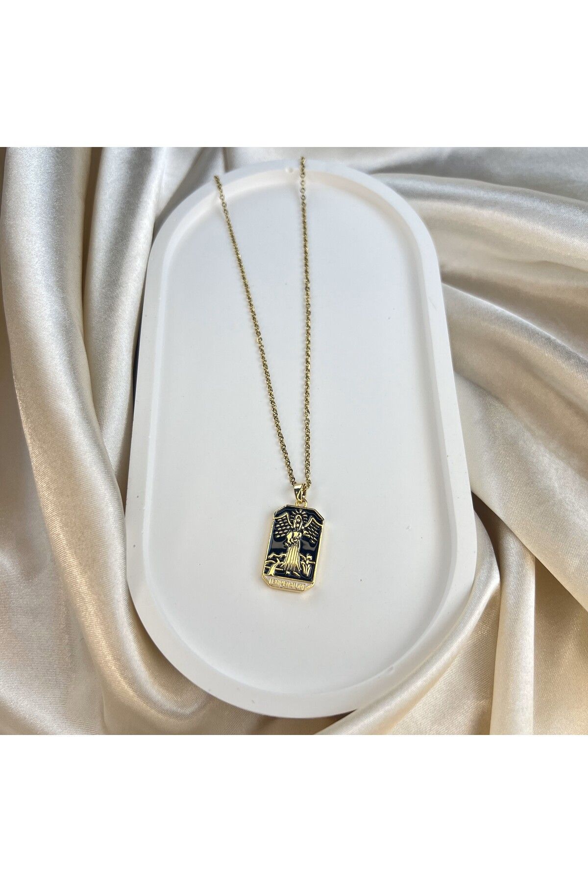 BEMUU STORE Tarot Kartı Figürlü 316L Paslanmaz Çelik Kolye
