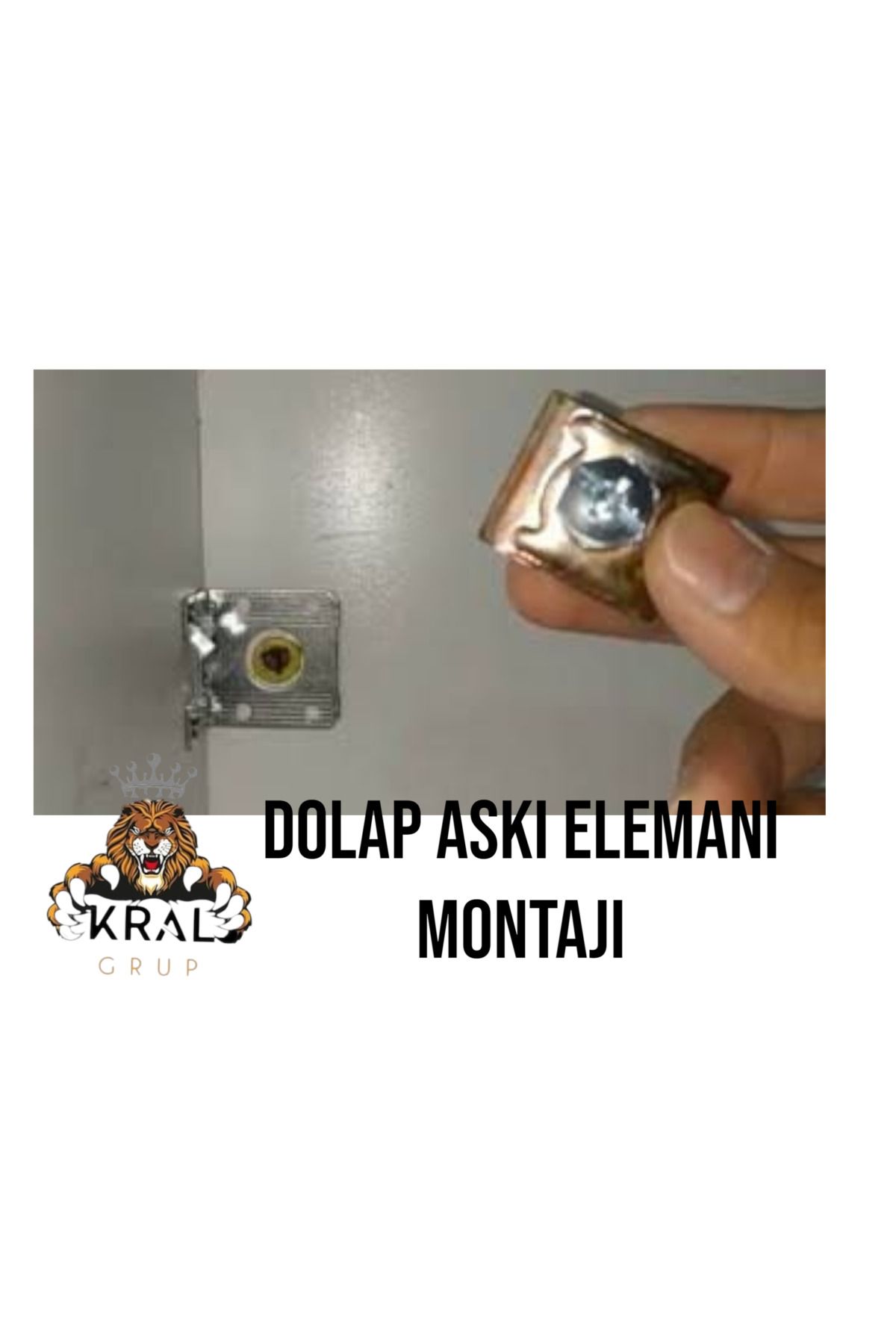 kral hırdavat UMUT ÇALIK Beyaz Dolap Askı Elemanı, Dolap Duvara Monte Aparatı