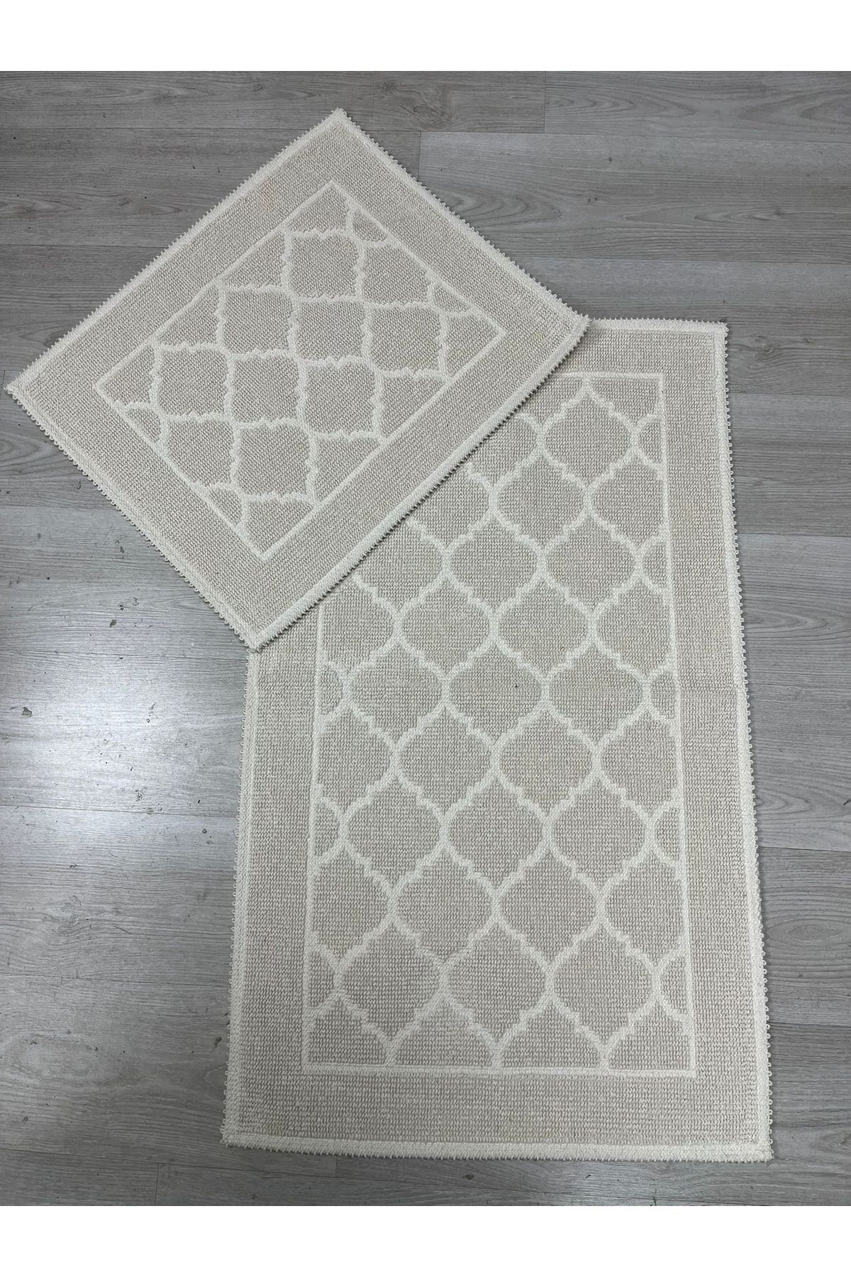 Çelsa Home Bukle 2'li Banyo Paspas Takımı Maça Krem