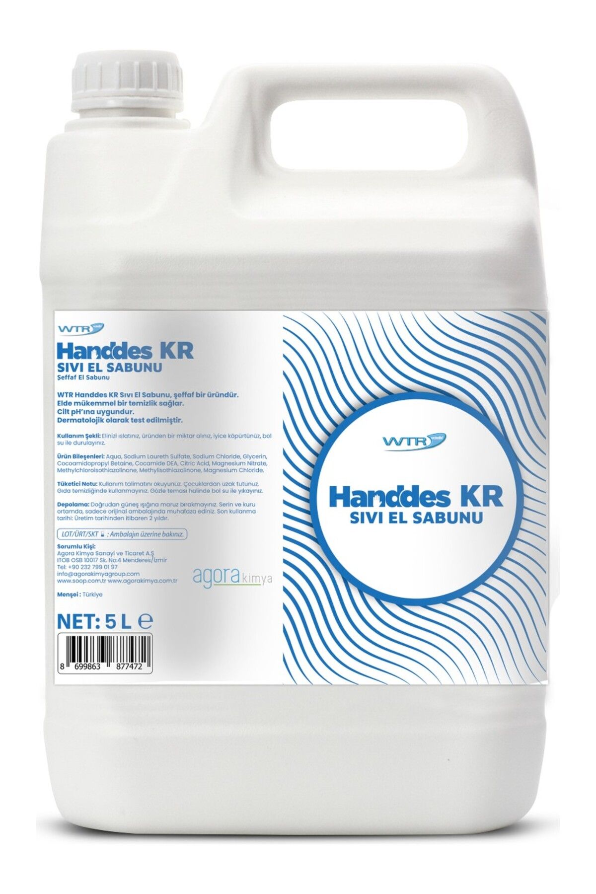 WTR Handdes KR Sıvı El Yıkama Ürünü Şeffaf ve Kokusuz 5L